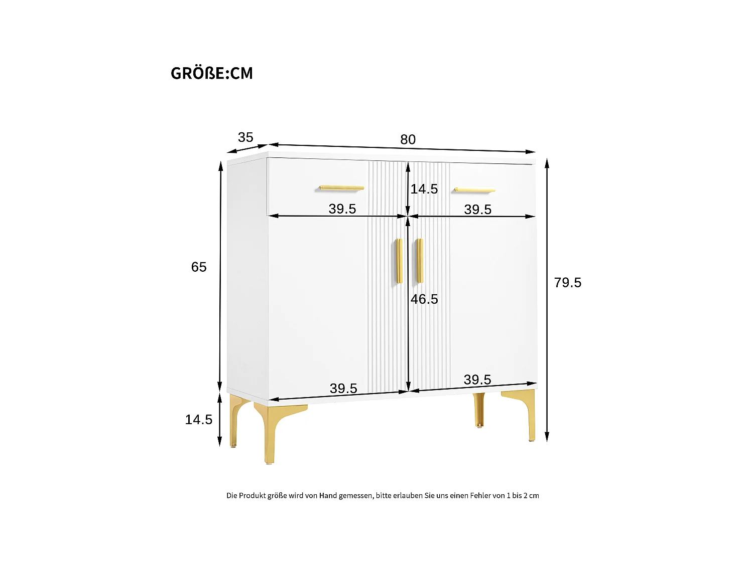 Cómoda de MDF blanco, mueble de almacenaje con diseño ondulado, recibidor, salón, dormitorio, 80x35x79,5cm