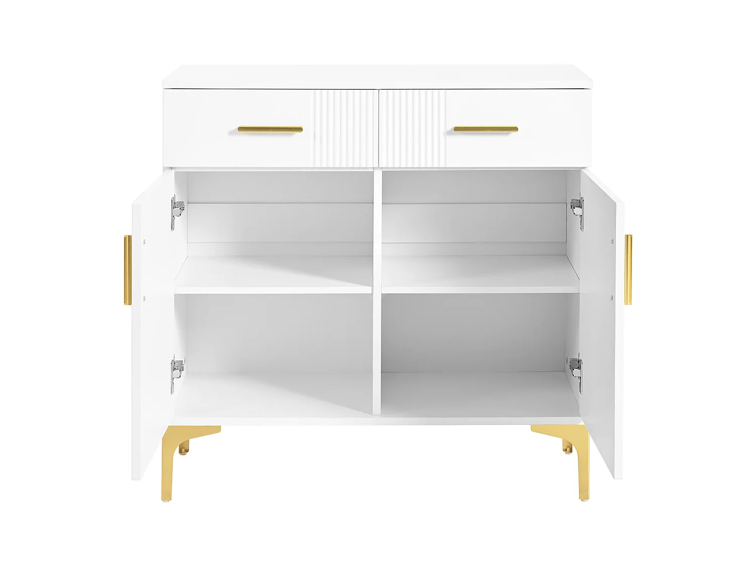 Cómoda de MDF blanco, mueble de almacenaje con diseño ondulado, recibidor, salón, dormitorio, 80x35x79,5cm