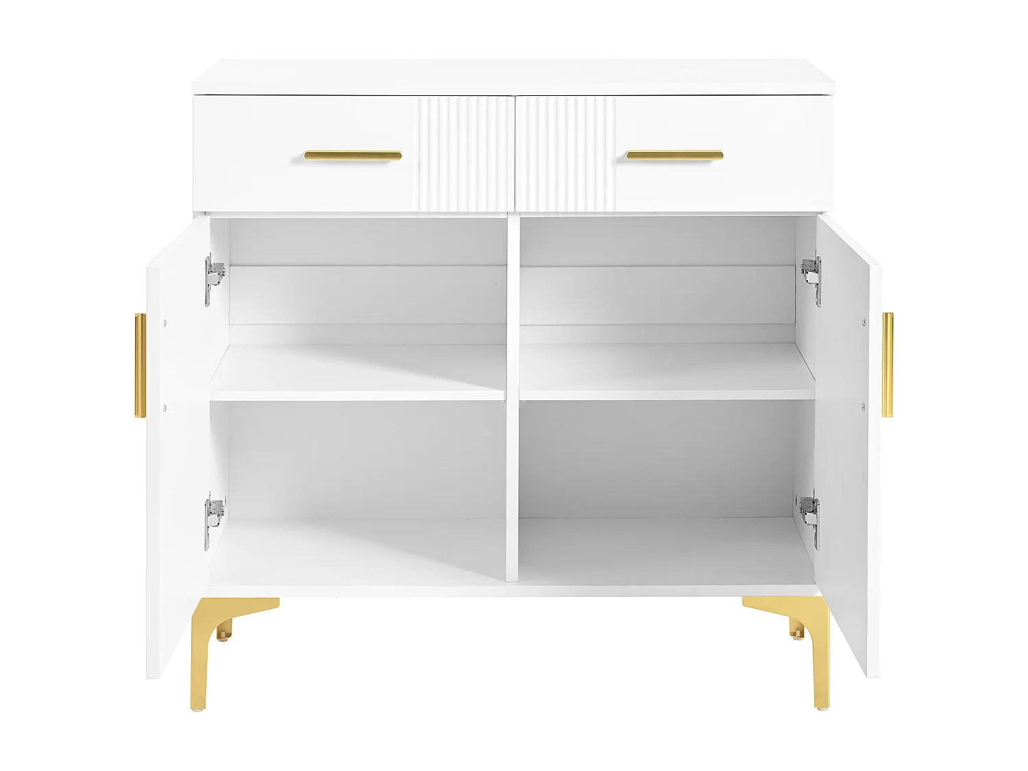 Cômoda em MDF branco, móvel de arrumação com design de ondas, hall de entrada, sala de estar, quarto, 80x35x79,5 cm