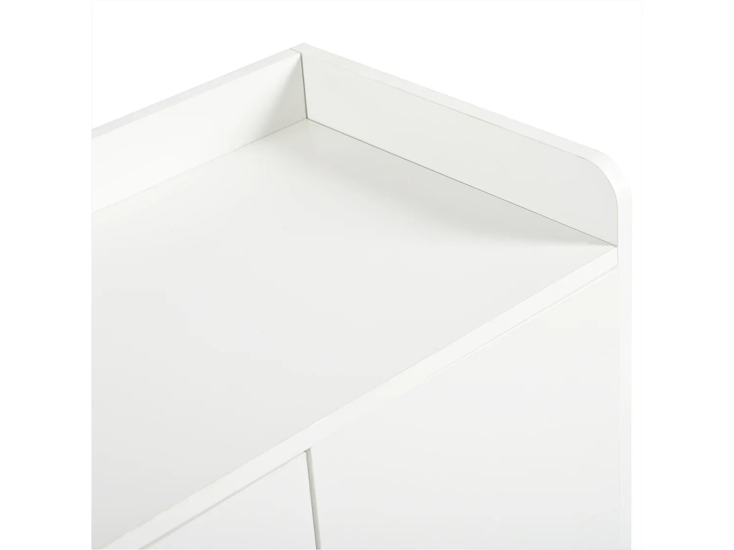 Aparador de madera blanco 120x35x99cm con balda regulable para recibidor salón dormitorio