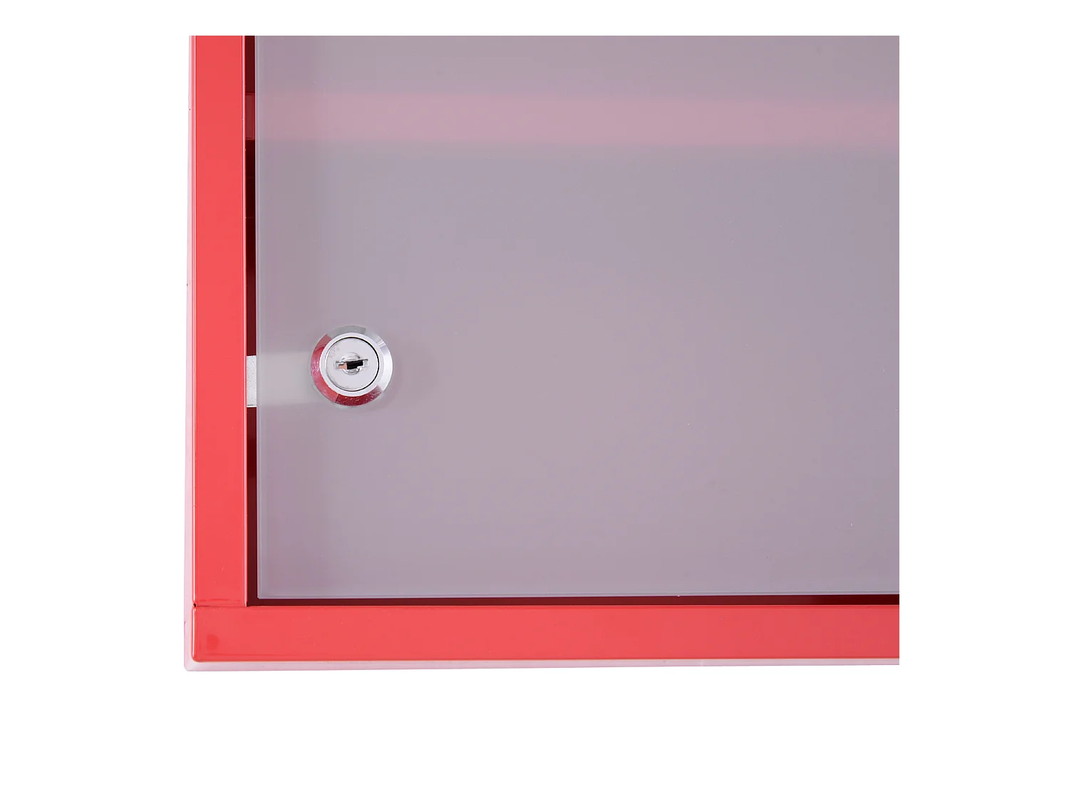 Botiquín de pared metálico con puerta de cristal esmerilado con cerradura 60x30x12 cm