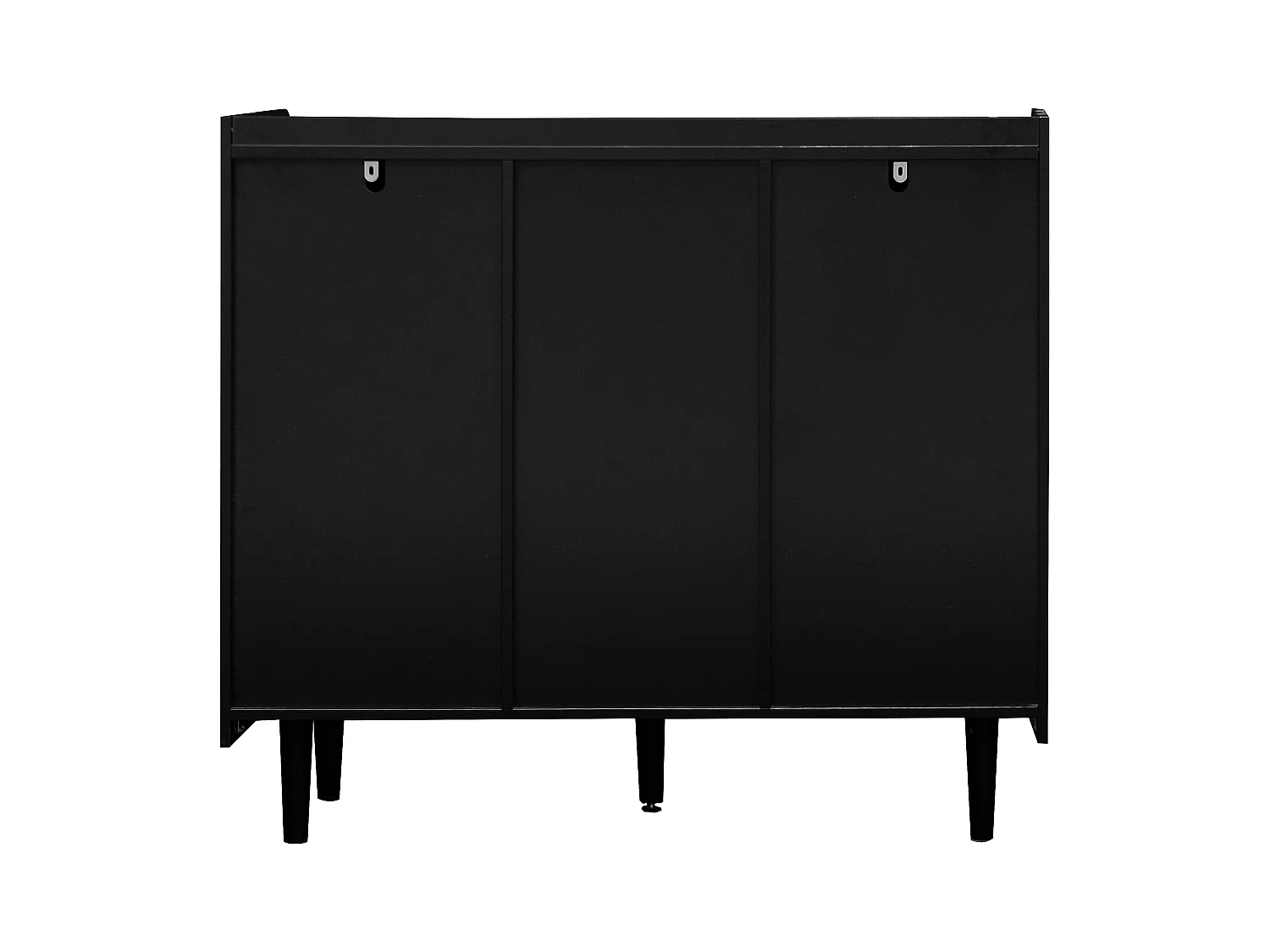 Aparador de MDF negro y rojo con cajones y espacio de almacenamiento abierto para cocina o salón, 90×40×80 cm