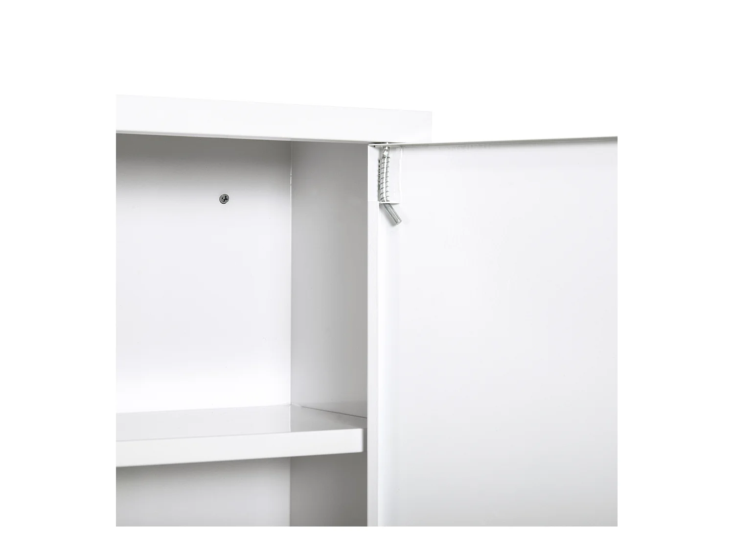 Armário de medicamentos de parede em aço com fechadura 3 níveis para banheiro 40x18x60cm branco