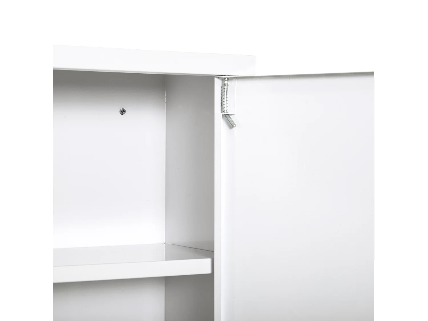 Armoire à pharmacie murale en acier avec serrure 3 niveaux pour salle de bain 40x18x60cm blanc