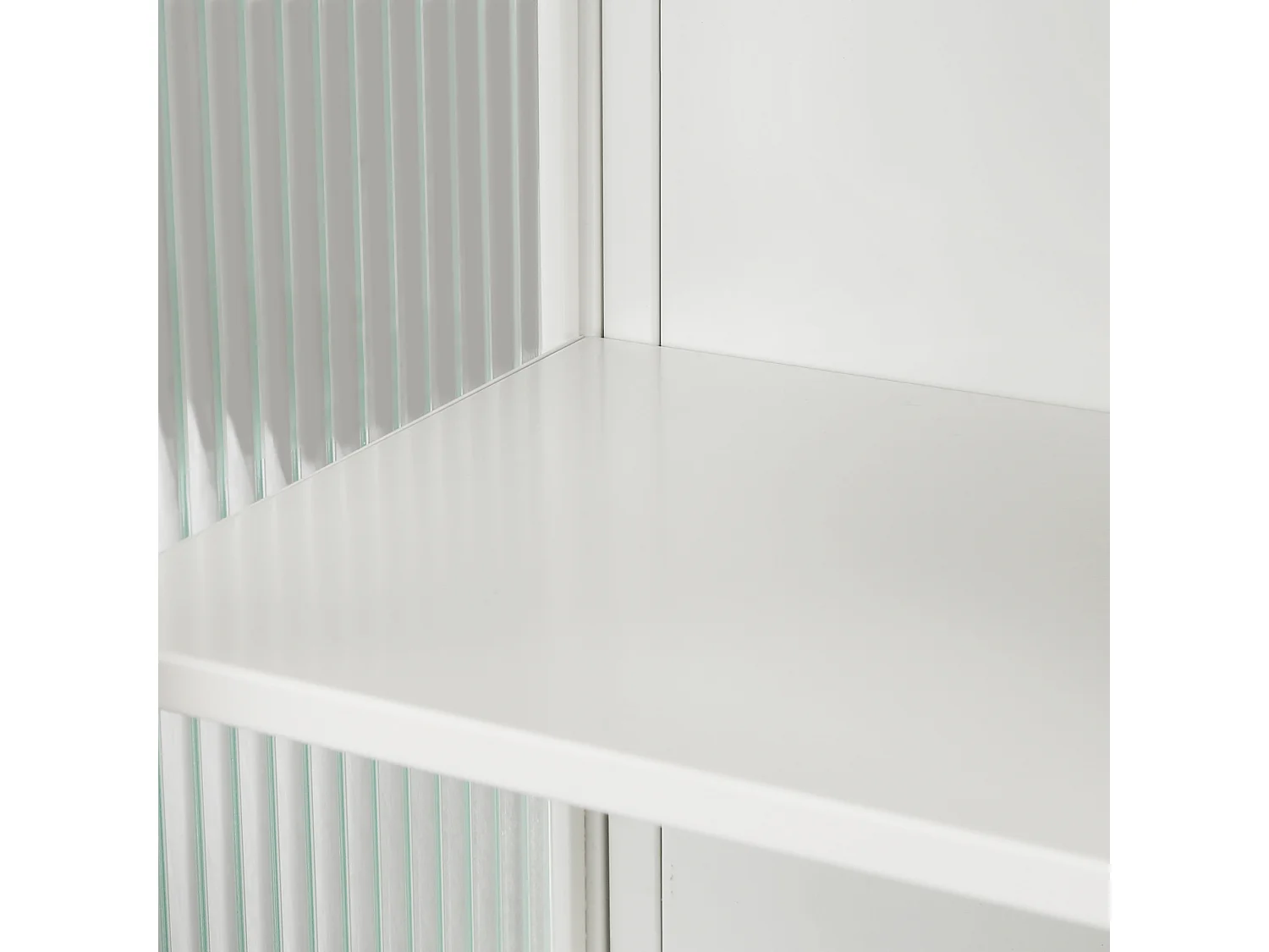 Mueble de pared de metal y cristal templado con estante de diseño para baño blanco 60x23x78cm