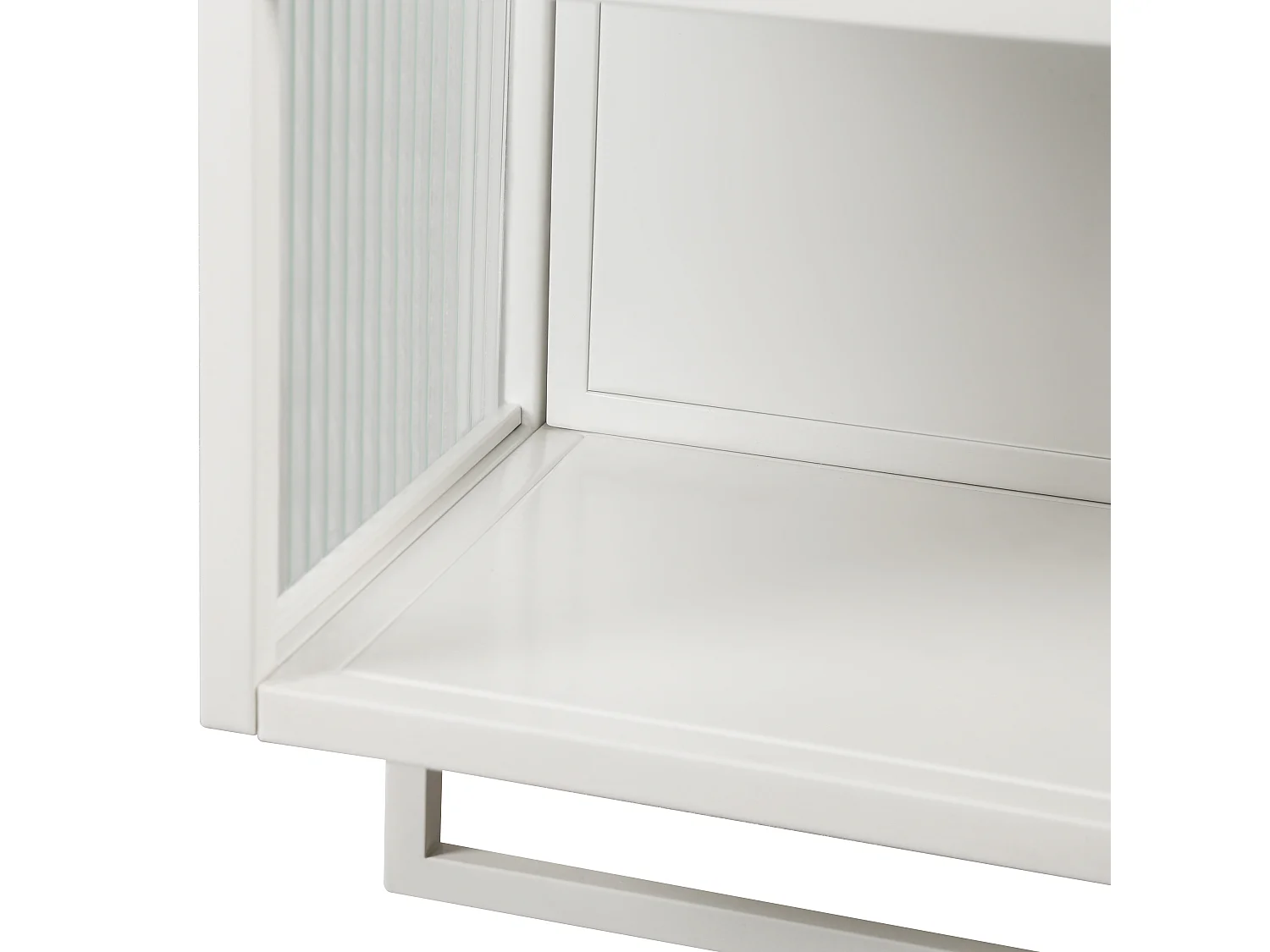 Mueble de pared de metal y cristal templado con estante de diseño para baño blanco 60x23x78cm
