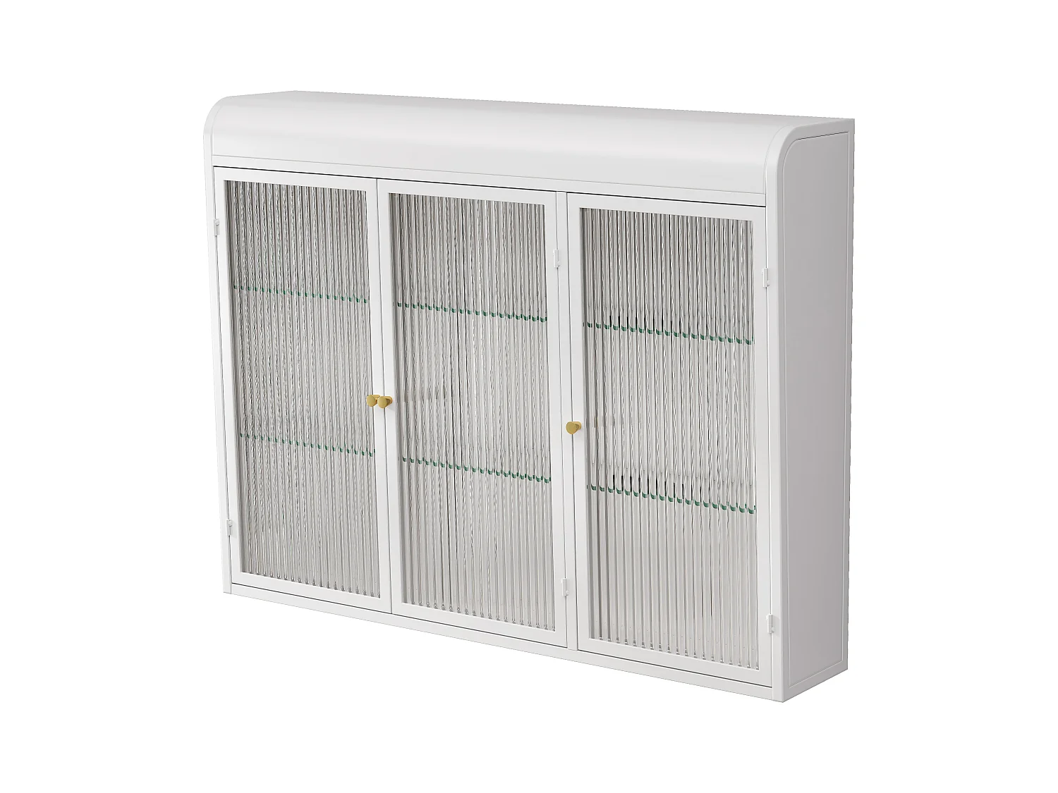 Mueble alto de 3 puertas, cristal templado, metal, almacenaje para cocina, salón, baño, blanco, 90 x 19,5 x 70 cm