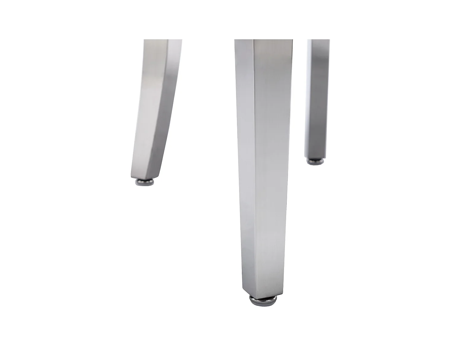 Lot de 2 chaises à manger en velours avec dossier rembourré - pieds en métal argenté - beige