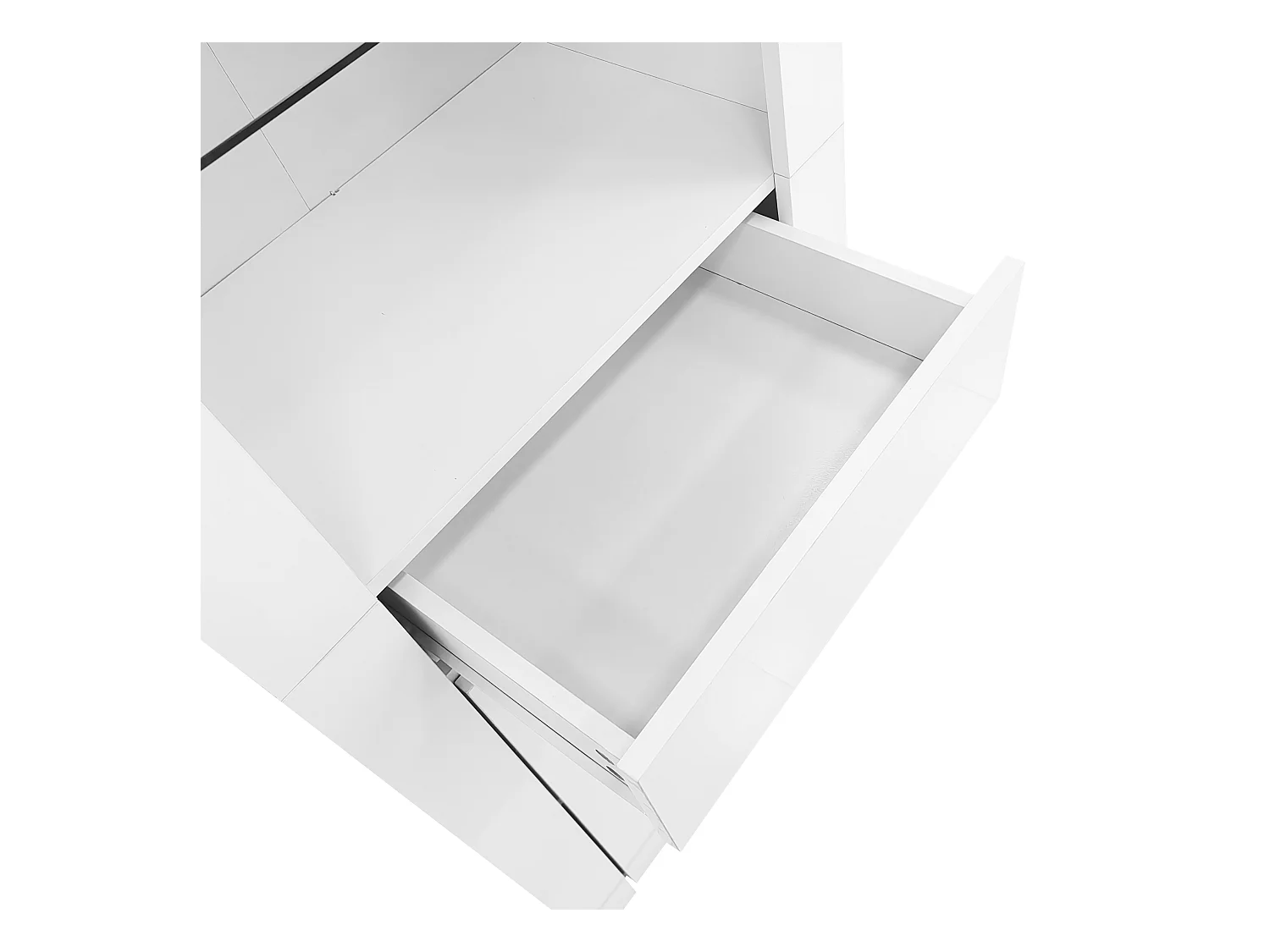 LED-vitrinekast met 2 deuren, 1 lade en 2 glazen planken - opbergmeubel - wit (60x35,5x165cm)