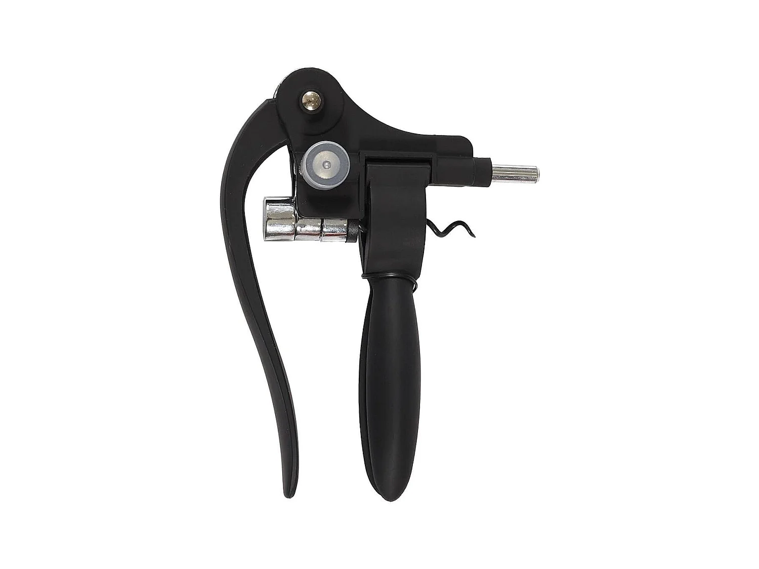 Tire-bouchon à levier en plastique et métal noir