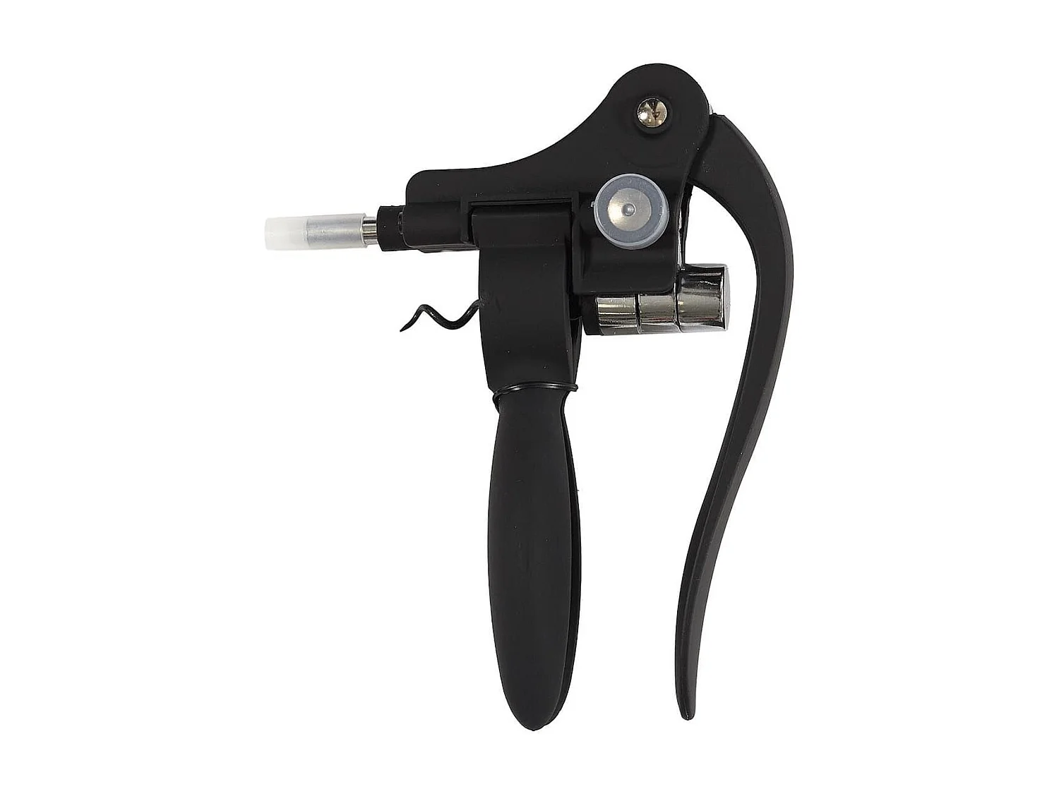 Tire-bouchon à levier en plastique et métal noir