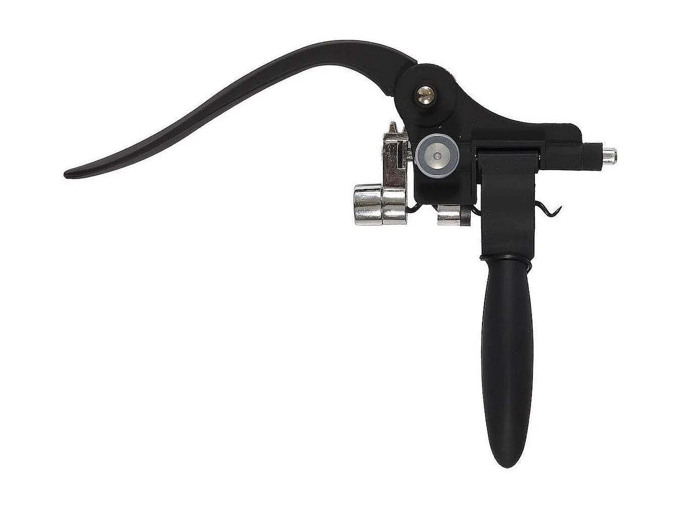 Tire-bouchon à levier en plastique et métal noir