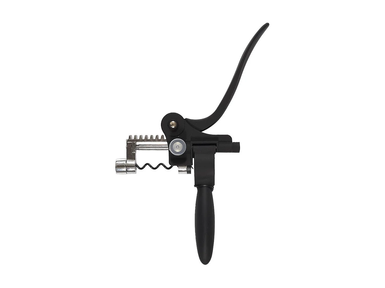 Tire-bouchon à levier en plastique et métal noir