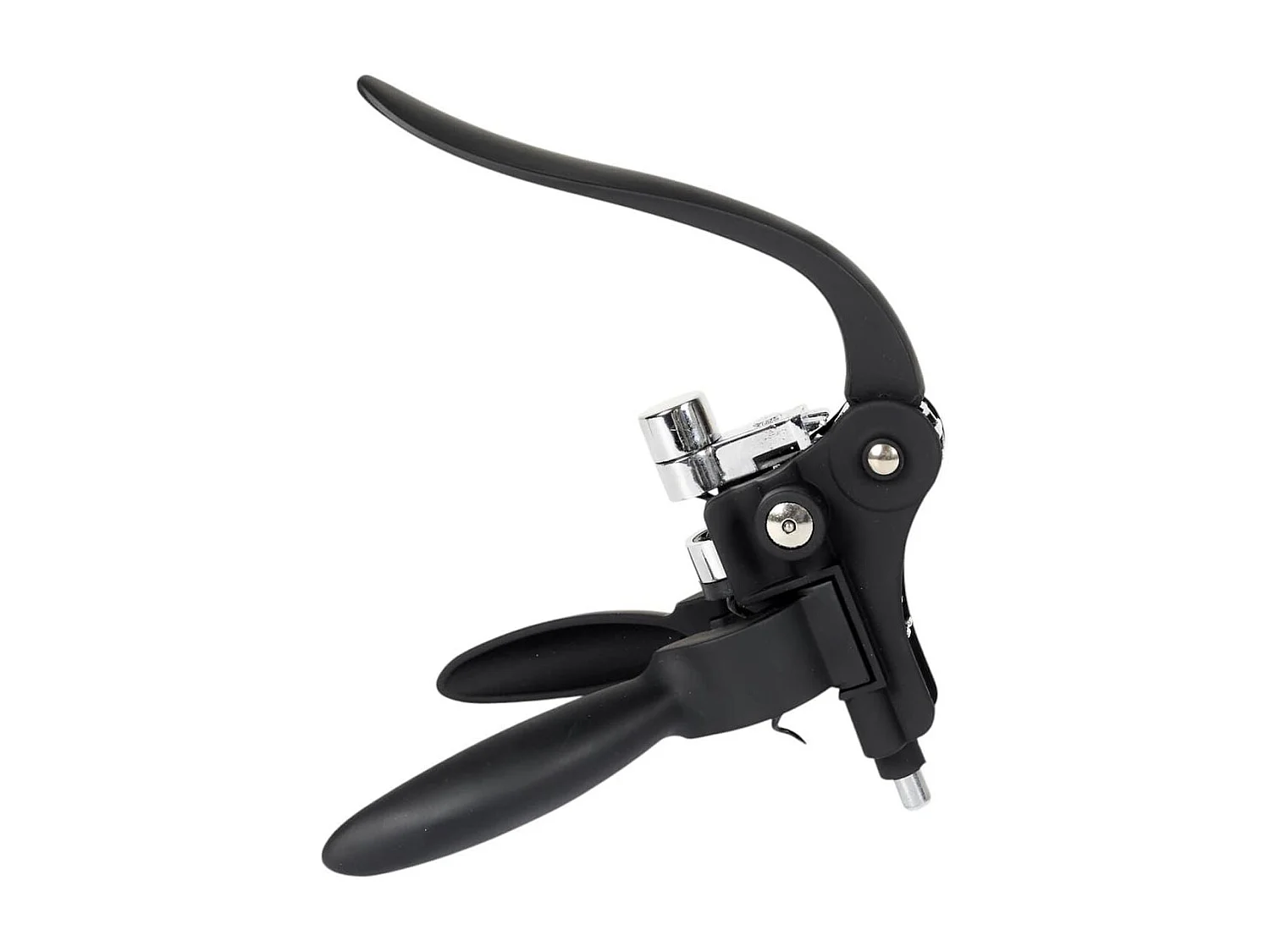 Tire-bouchon à levier en plastique et métal noir