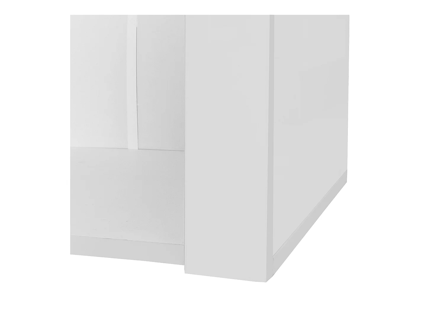 LED vitrinekast met 1 deur en 3 glazen planken - opbergmeubel - hout - wit (55x38x166 cm)