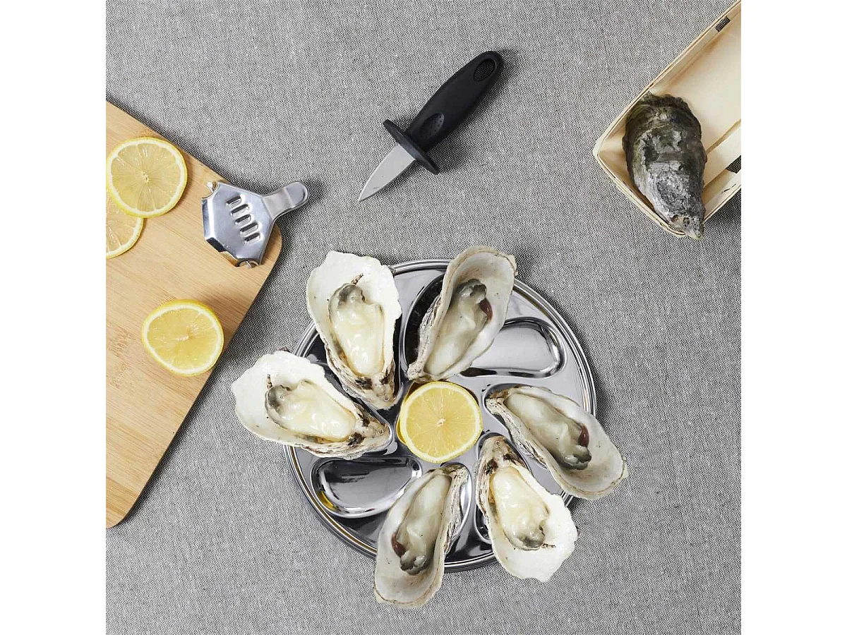 Coffret à huîtres 9 pièces en acier inoxydable