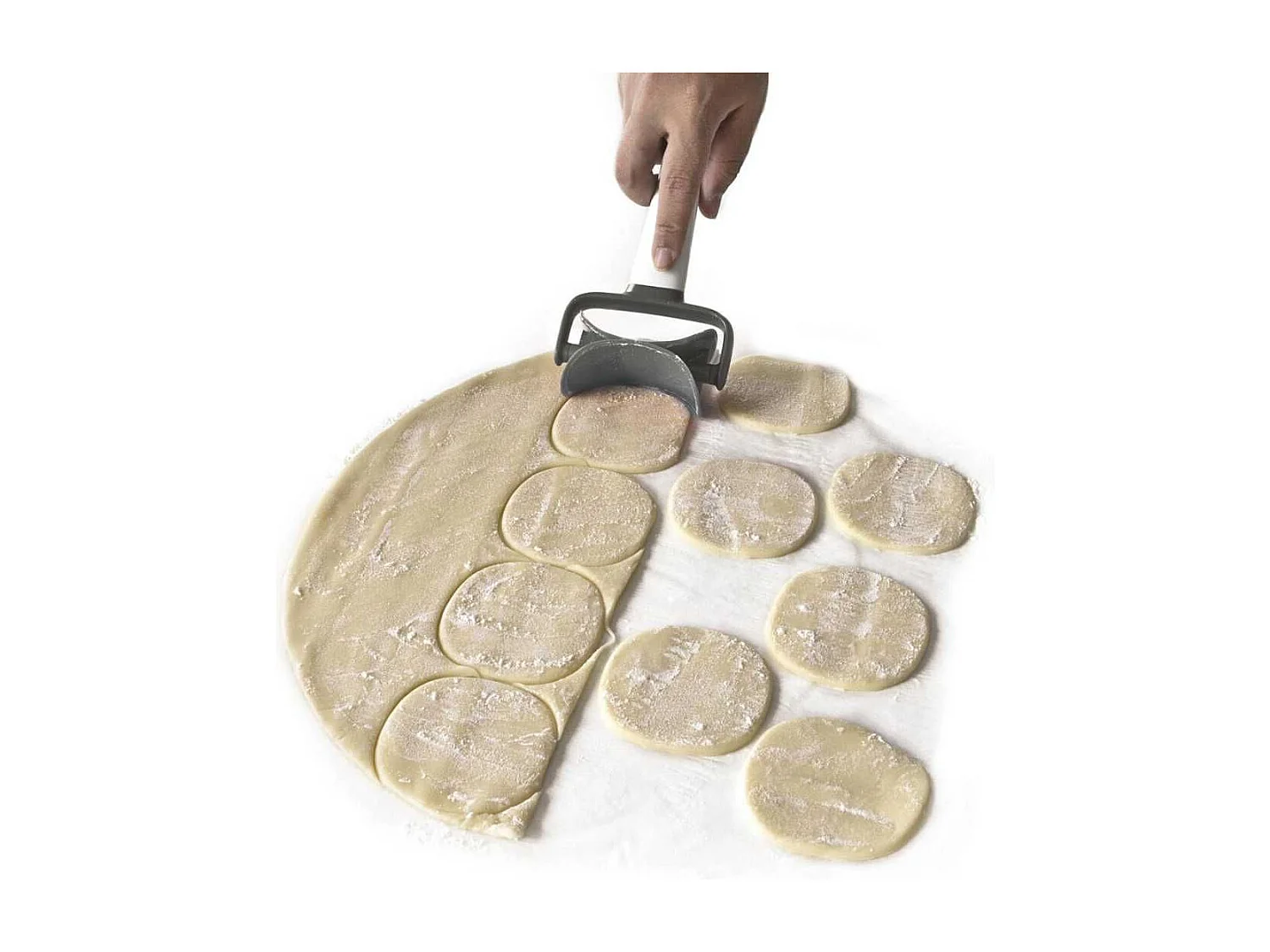 Rouleau de découpe ronds de pâte en plastique