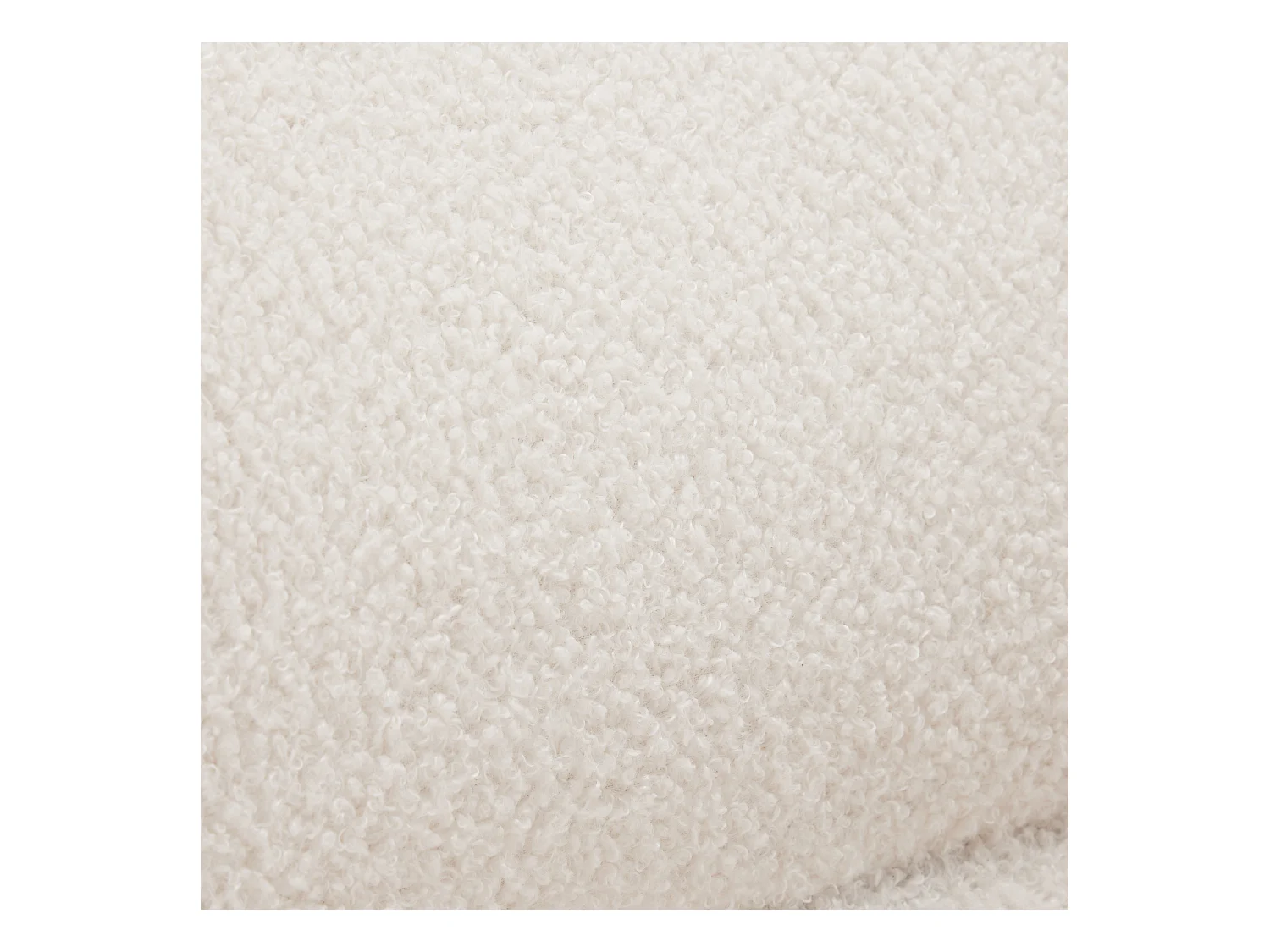 Chaise à manger en sherpa avec avec dossier rembourré et accoudoirs - pieds réglables - beige