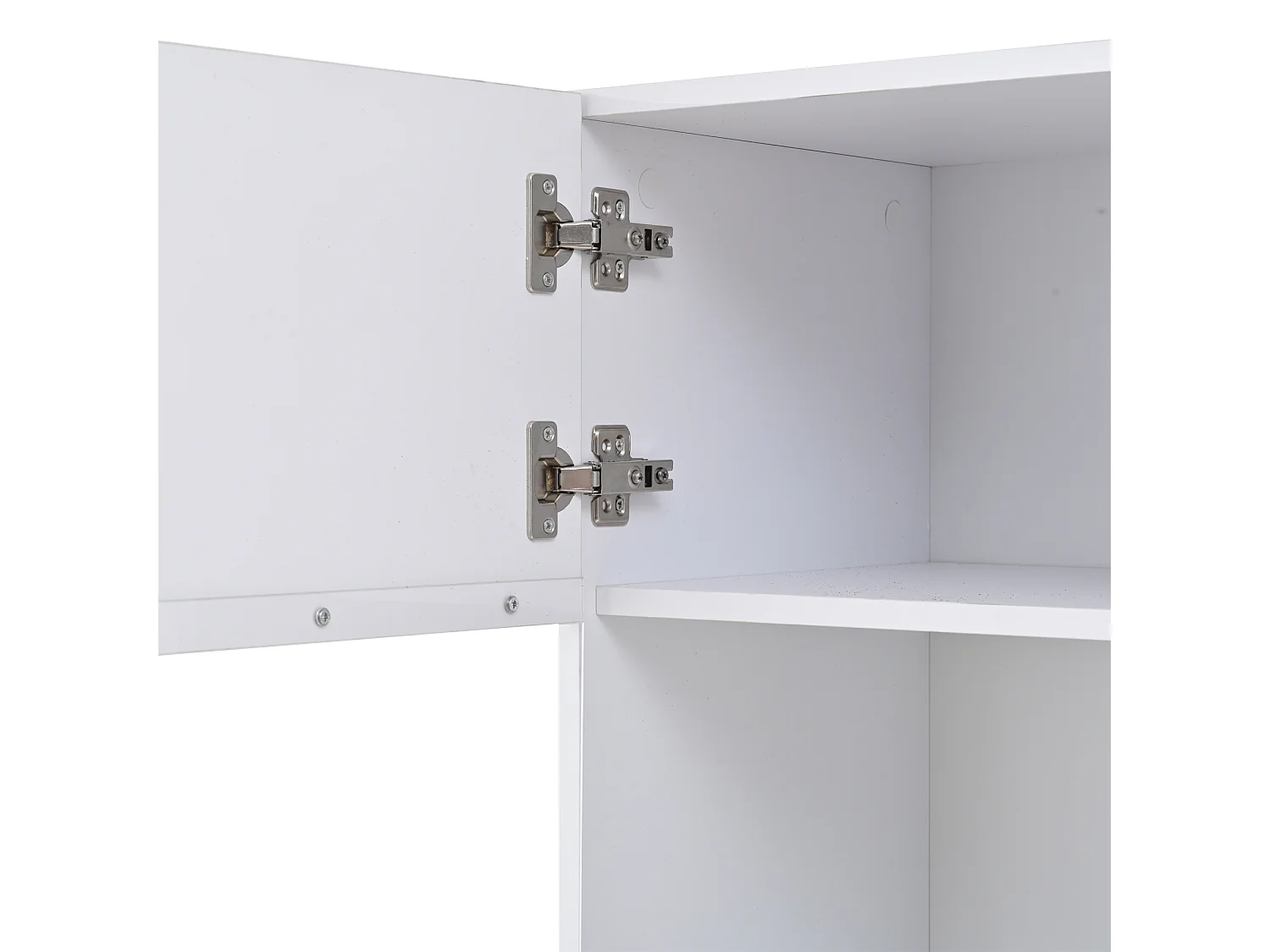 Vitrine 60x40x180 cm LED avec 1 porte en acrylique et rangement - buffet avec 3 étagères en verre - bois - blanc