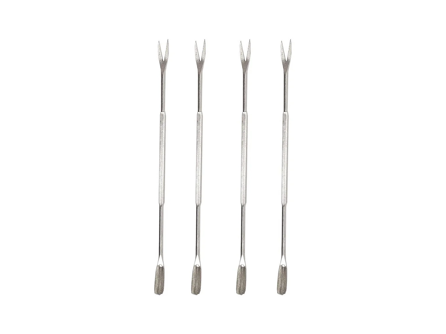 Set de 8 curettes à crustacés en acier inoxydable argenté