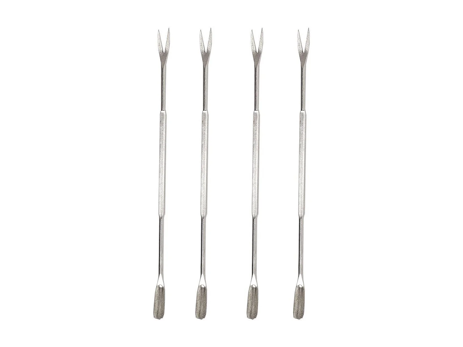Set de 8 curettes à crustacés en acier inoxydable argenté