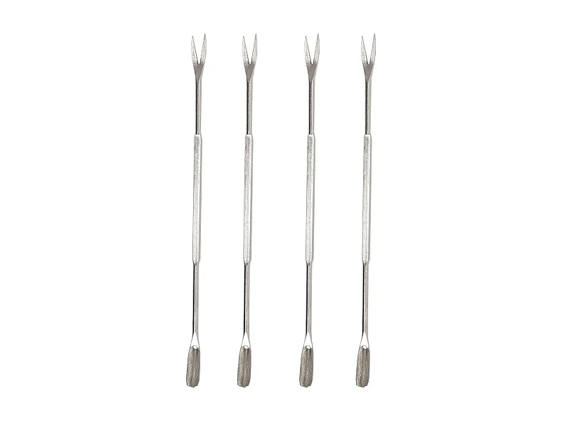 Set de 8 curettes à crustacés en acier inoxydable argenté