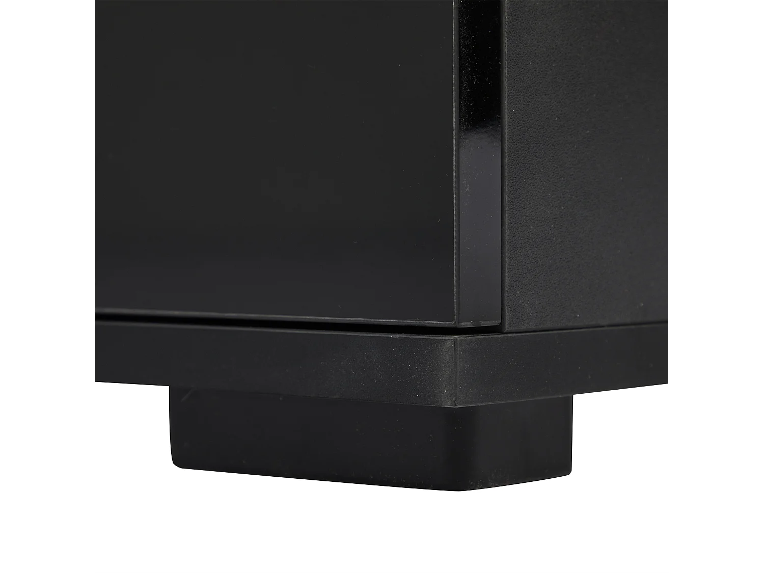 Vitrine 60x35x180cm 1 porte et 3 tiroirs de rangement - buffet LED - verre décoratif - noir