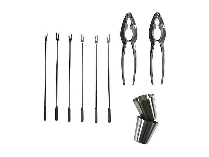 Coffret à crustacés 10 pièces en acier inoxydable