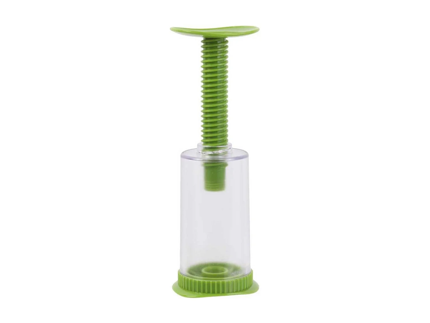 Moulin distributeur à herbe aromatiques en plastique vert et transparent