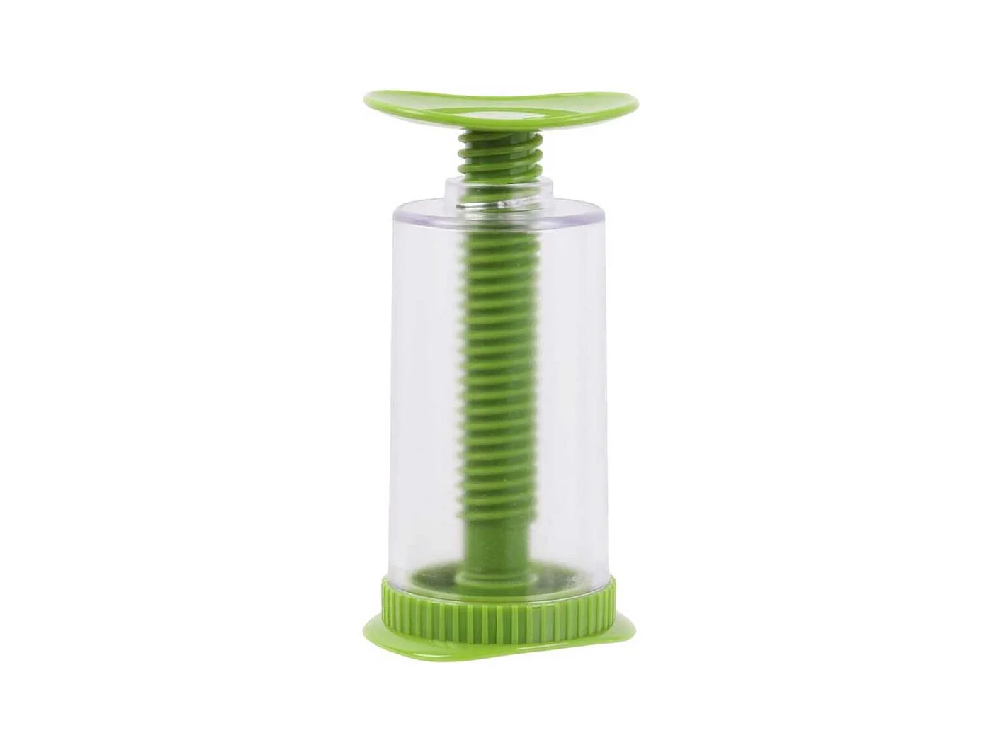 Moulin distributeur à herbe aromatiques en plastique vert et transparent