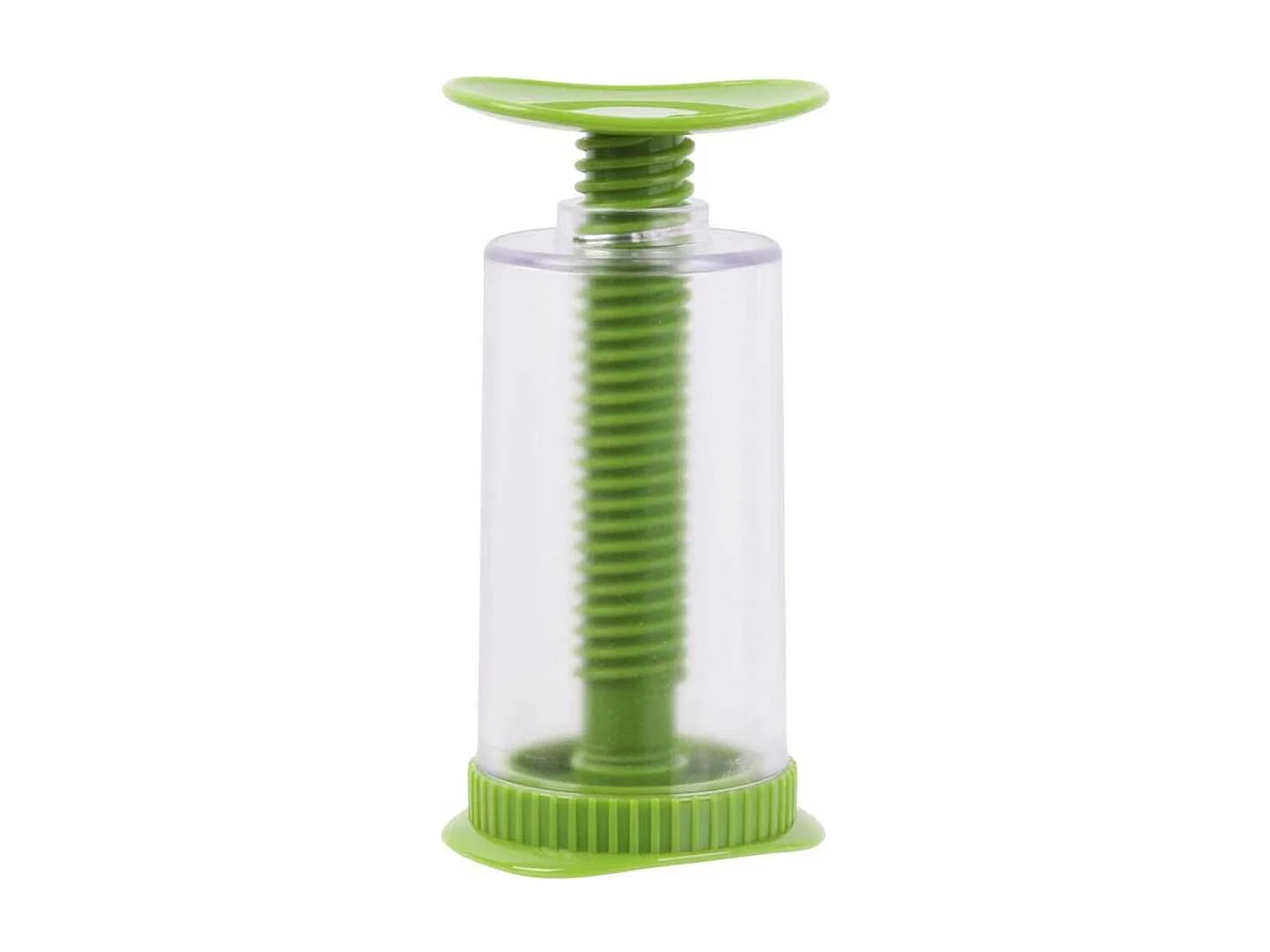 Moulin distributeur à herbe aromatiques en plastique vert et transparent