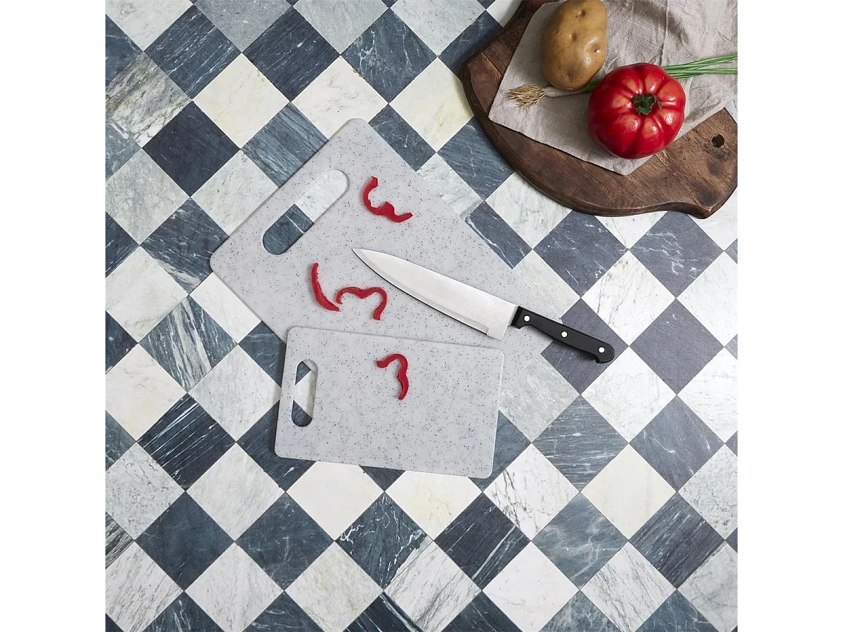 Planche à découper en plastique effet minéral 37x23 cm