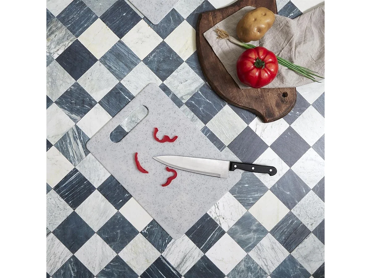 Planche à découper en plastique effet minéral 37x23 cm