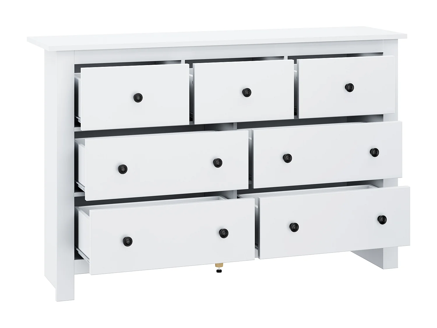 Ladekast met 7 laden - opbergmeubel - houten dressoir - wit (152x40x88,5 cm)