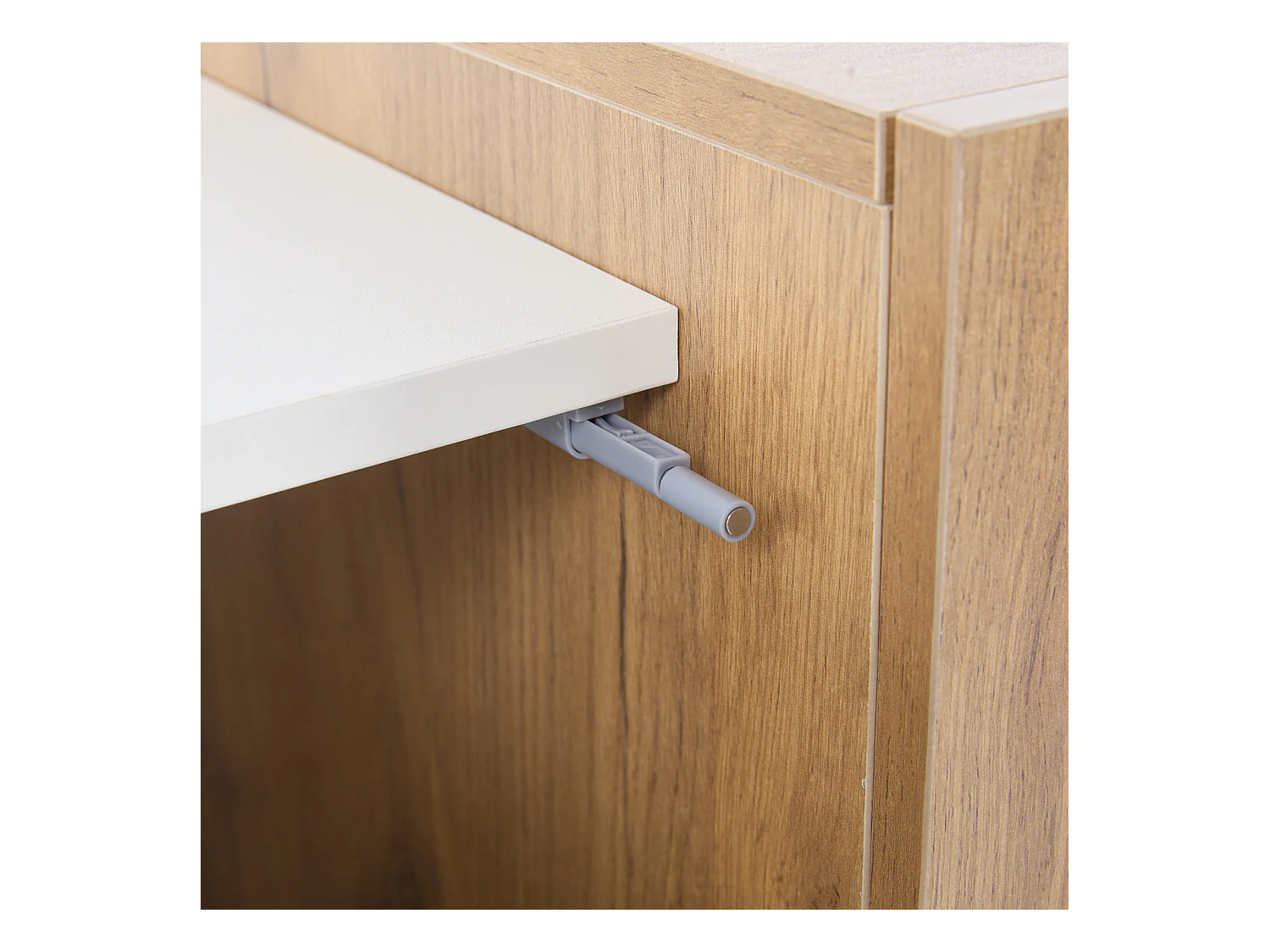 LED vitrinekast met 3 deuren en opbergruimte - dressoir met glazen planken - hout - wit (74x40x120 cm)