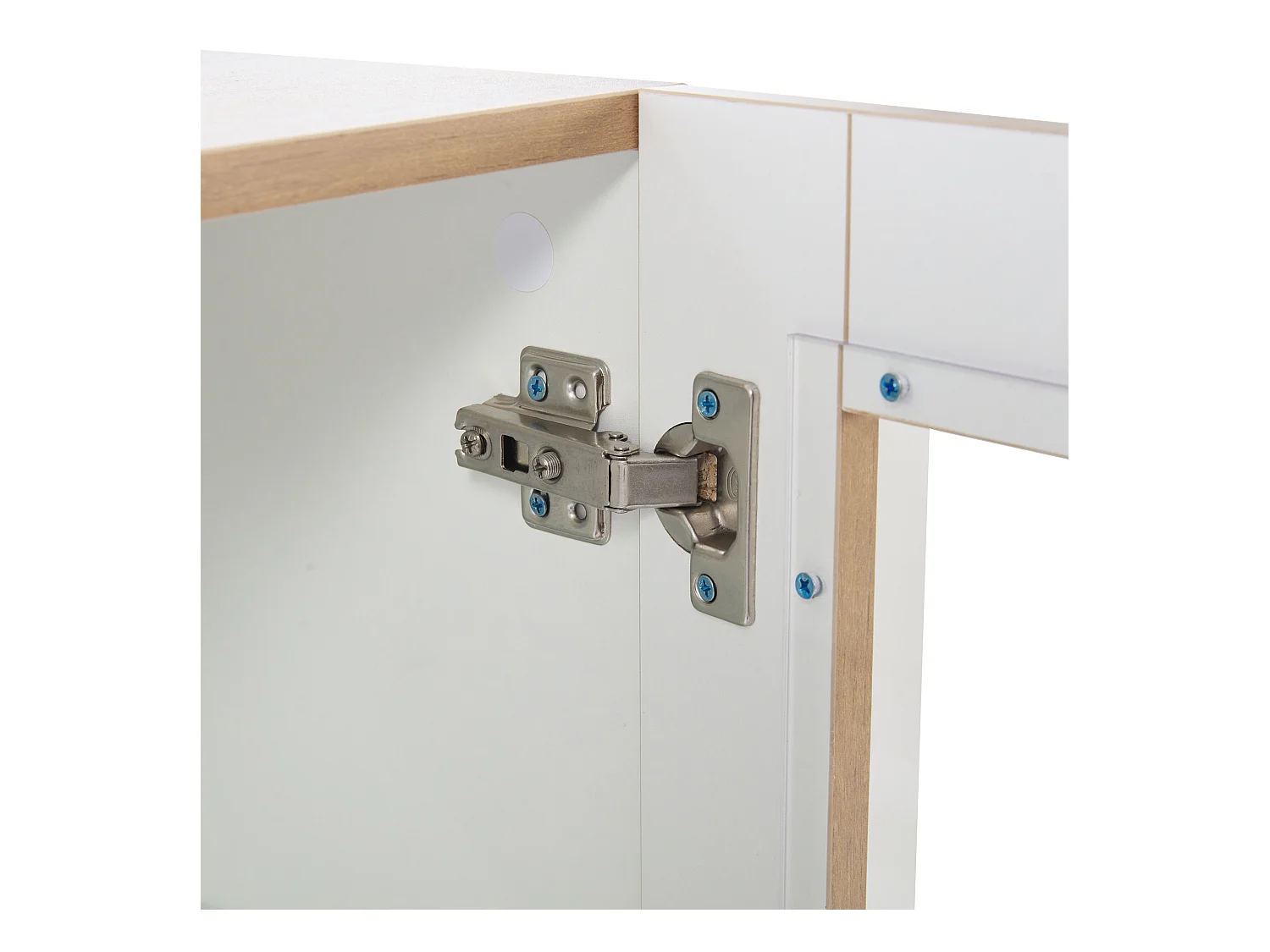 LED vitrinekast met 3 deuren en opbergruimte - dressoir met glazen planken - hout - wit (74x40x120 cm)