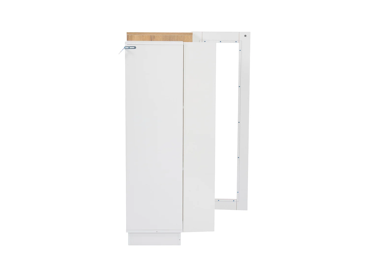 LED vitrinekast met 3 deuren en opbergruimte - dressoir met glazen planken - hout - wit (74x40x120 cm)