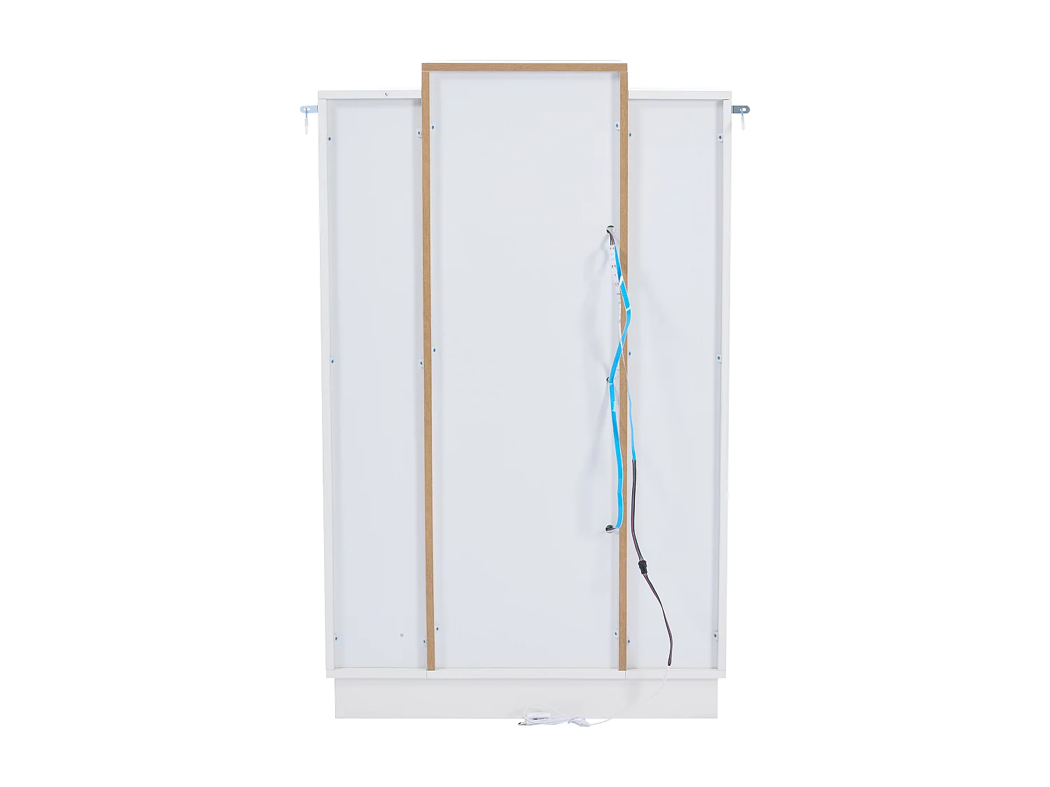 Vitrine 74x40x120 cm LED avec 3 portes et rangement - buffet avec étagères en verre - bois - blanc