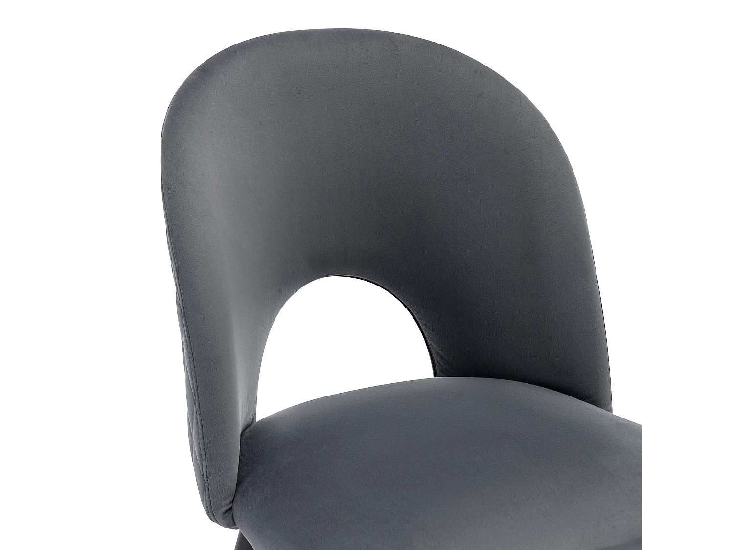 Lot de 2 chaises à manger en velours avec dossier rembourré - pieds métalliques réglables noir - gris