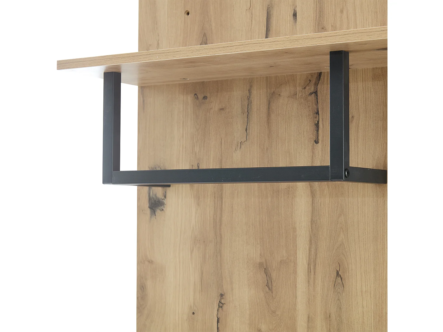 Cabina armadio ingresso con specchio + 1 cassetto + scarpiera + ganci - legno - bianco + legno naturale (100x38,5x190 cm)