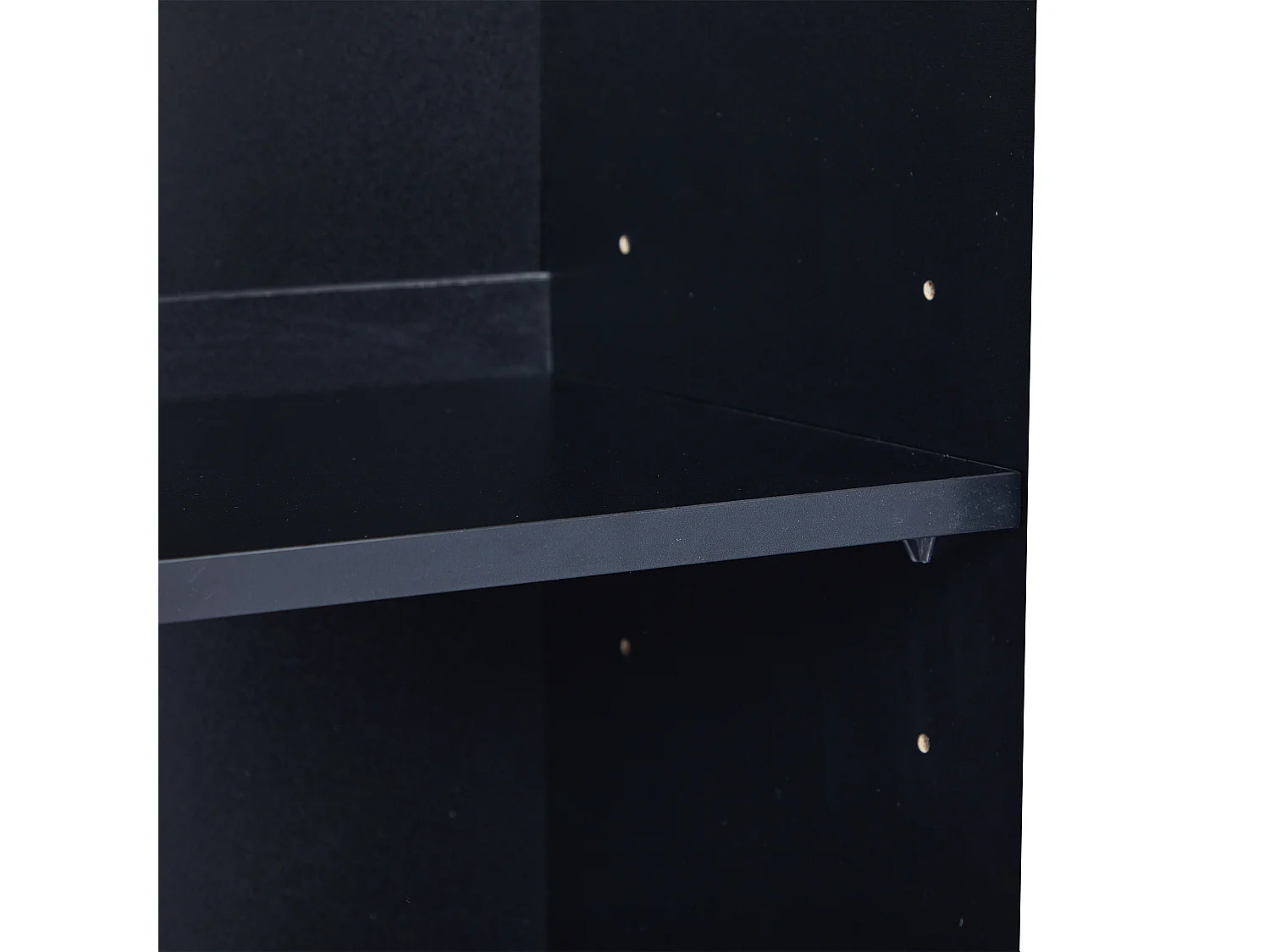 LED boekenkast vitrinekast met 4 deuren en open opbergruimte - opbergmeubel - zwart (80x30x200cm)