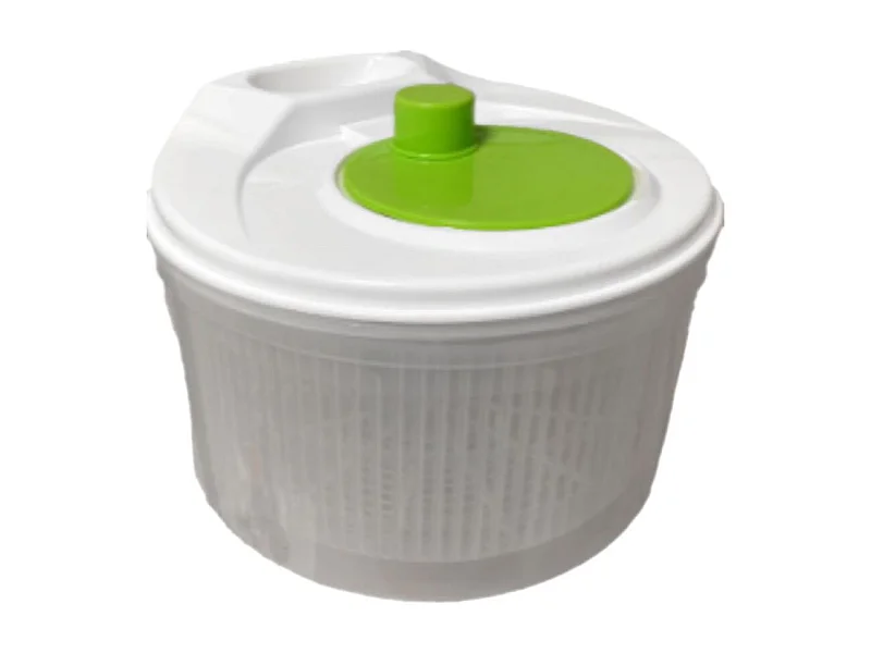Essoreuse à salade en plastique blanche et verte