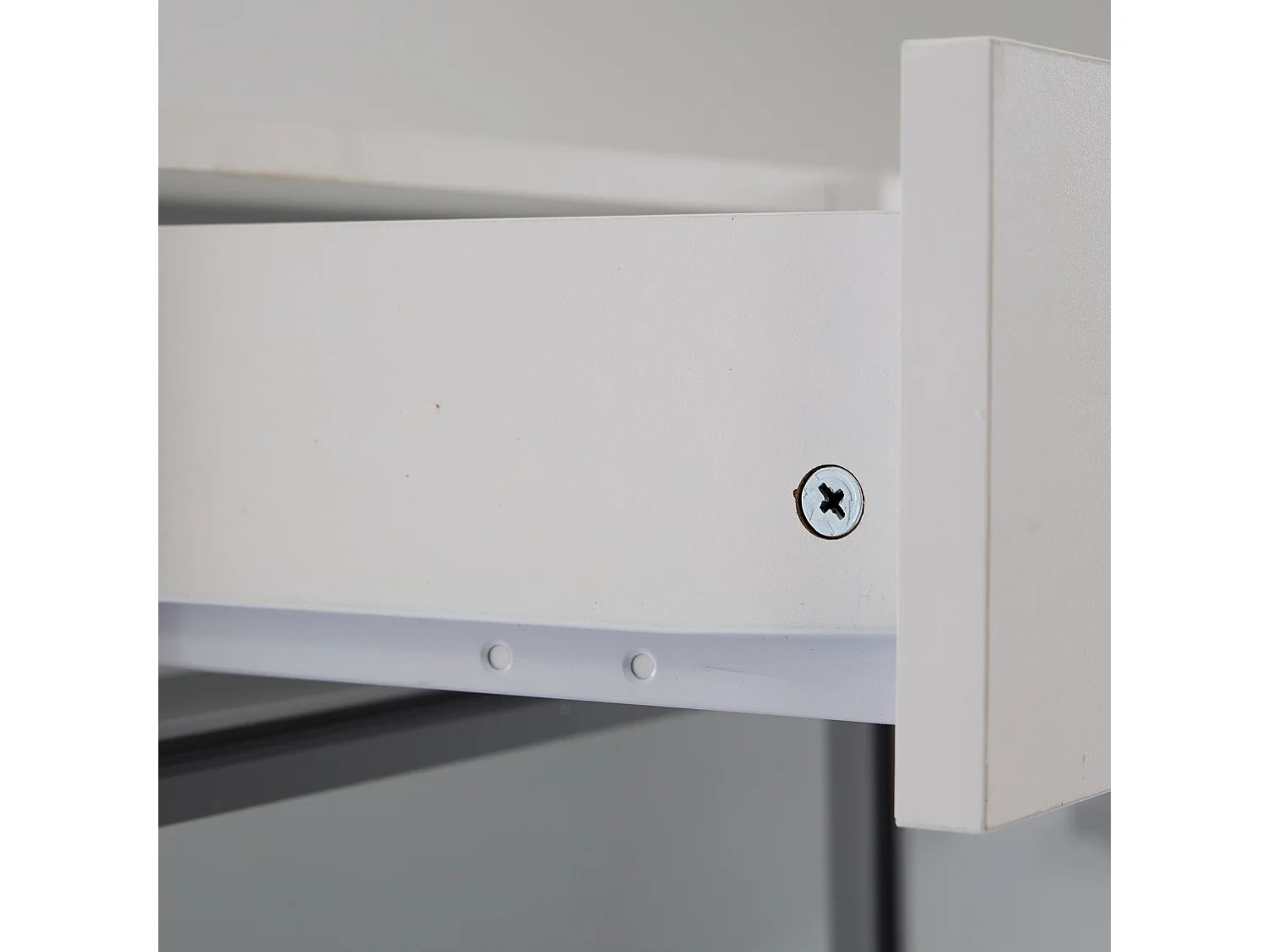 Vetrina libreria LED con 6 ante in vetro, 3 cassetti e vano a giorno - mobile contenitore - bianco (120x36x200cm)