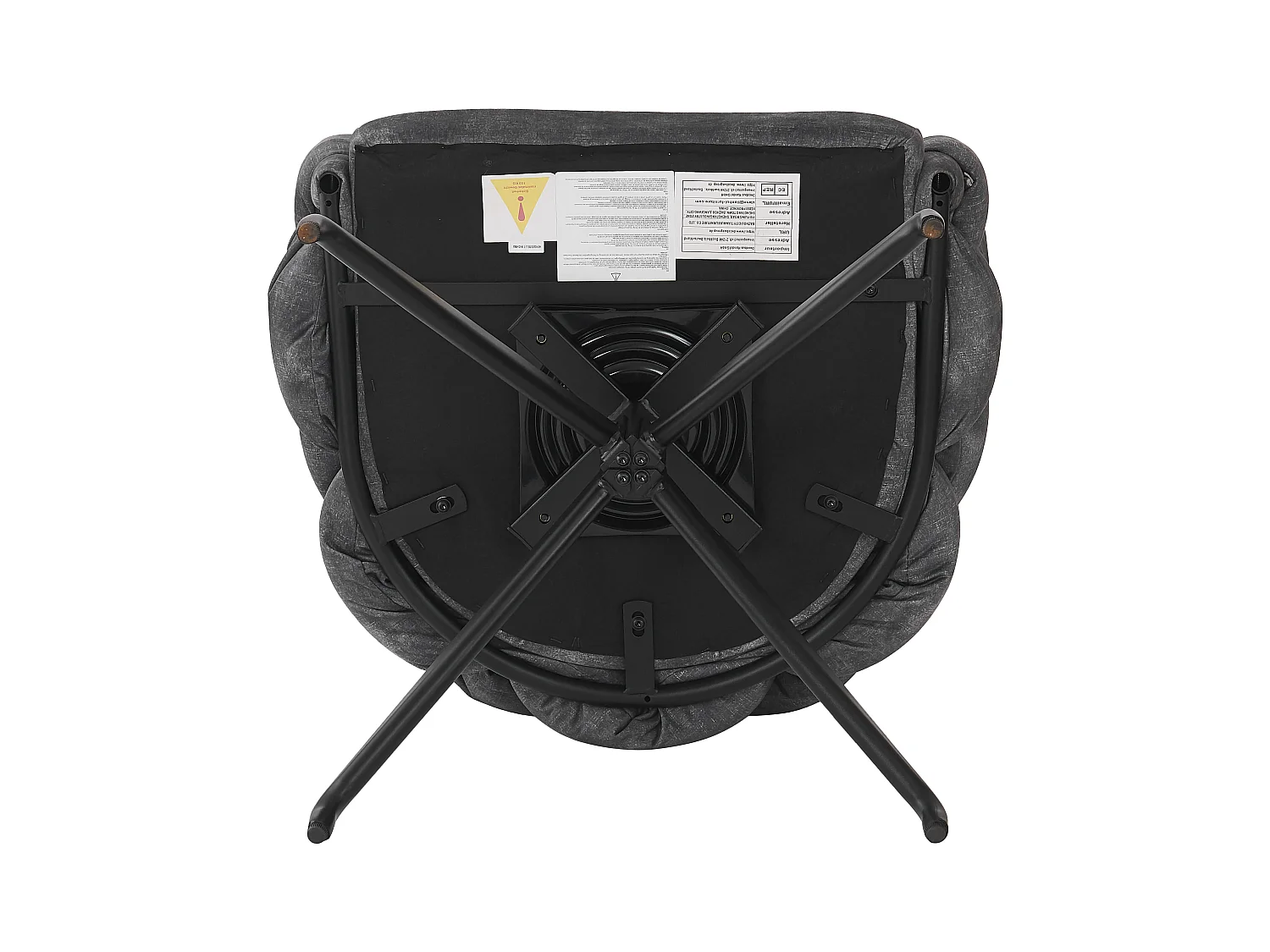 Lot de 2 chaises à manger rotatives en velours avec dossier rembourré et accoudoirs - pieds en métal noir - gris