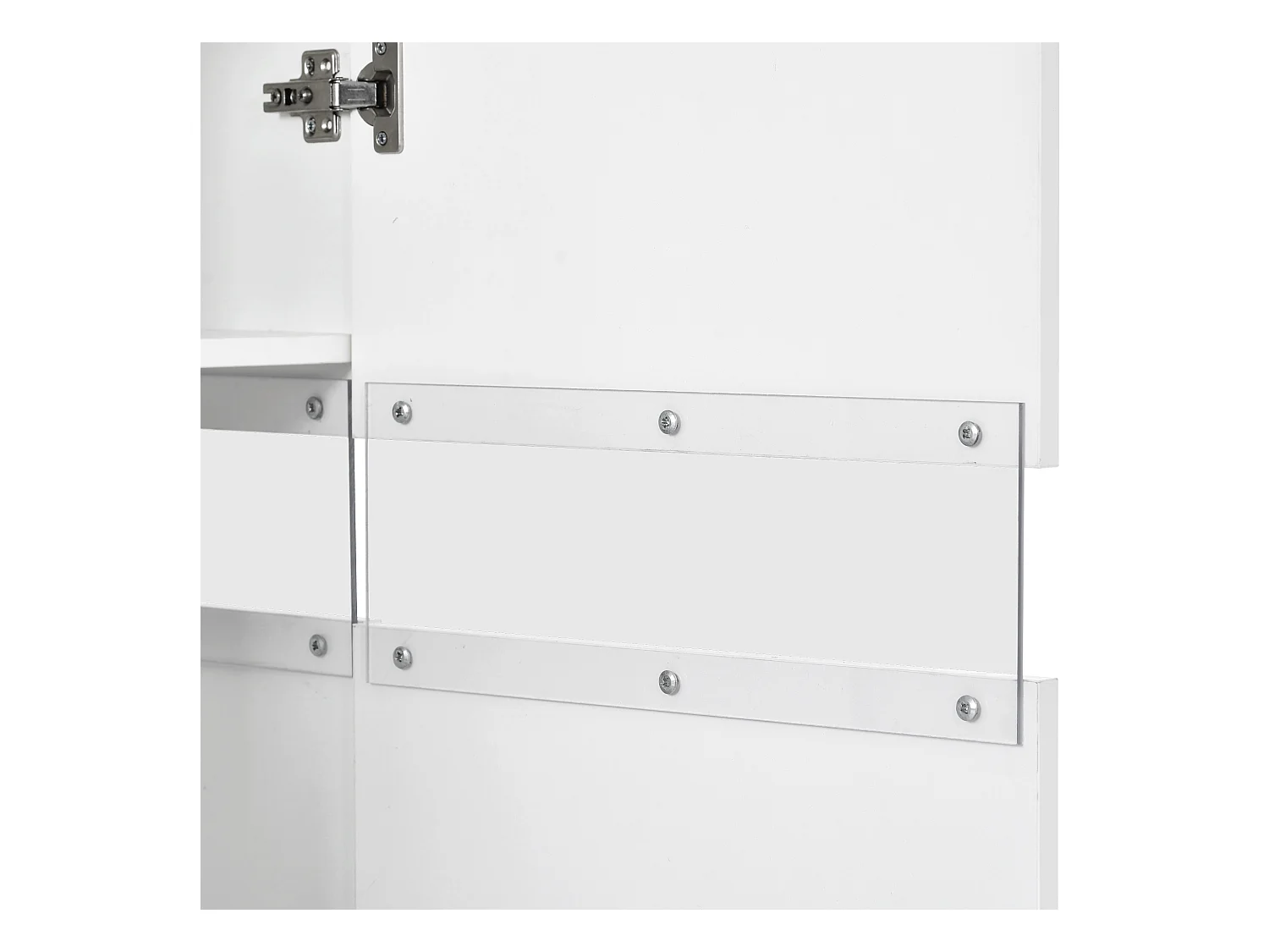 Buffet 140x35x72 cm LED avec 2 portes 4 tiroirs - meuble de rangement - bois - blanc