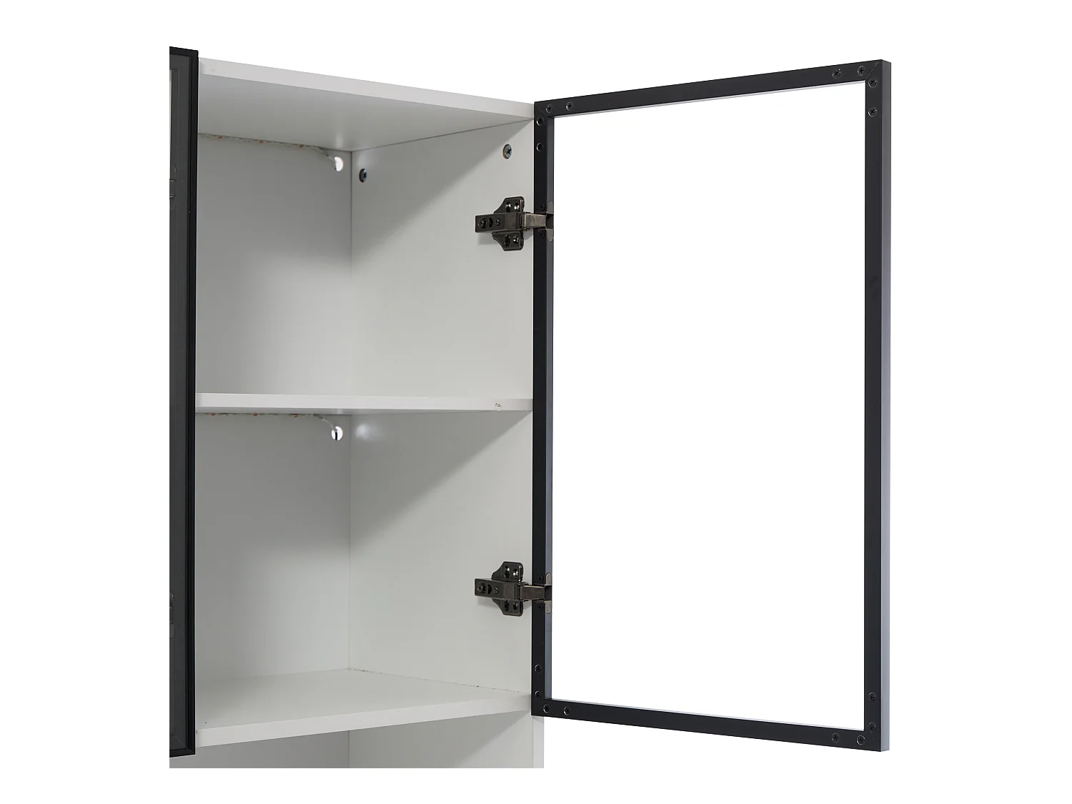 Vitrine 240x36x200cm LED 12 portes vitrées 6 tiroirs et rangement ouvert - meuble de rangement - blanc