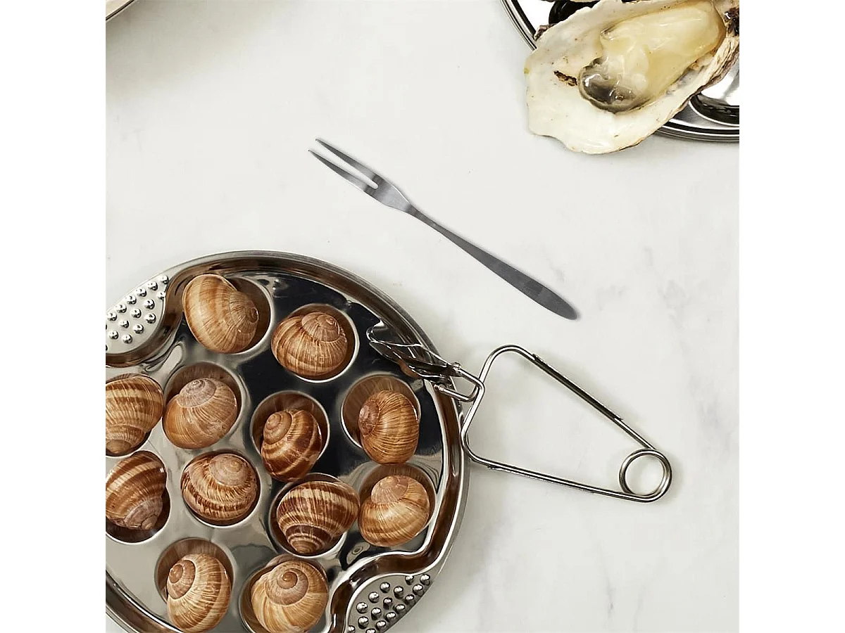 Set de 4 fourchettes à escargots en acier inoxydable argenté