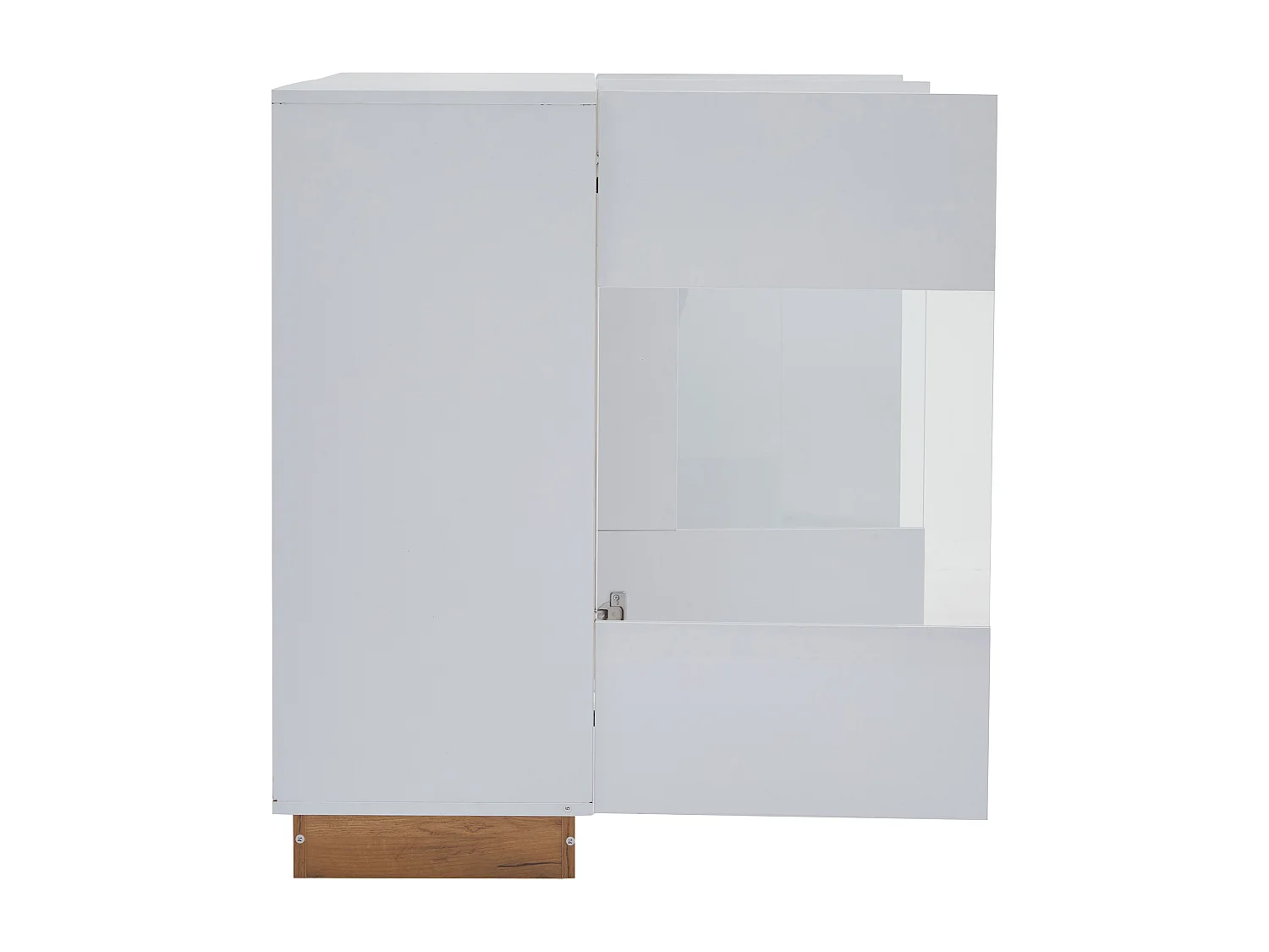 Buffet 138x38x90.5 cm LED avec 3 portes et verre décoratif - meuble de rangement - bois - blanc