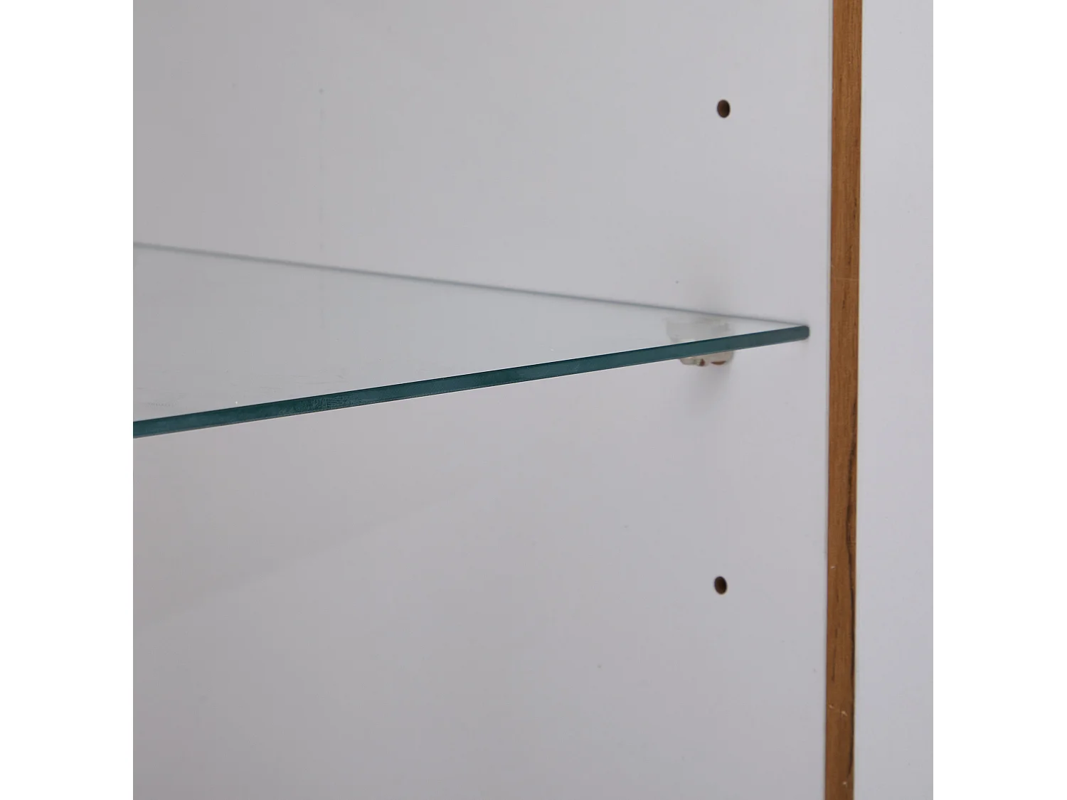 Buffet 138x38x90.5 cm LED avec 3 portes et verre décoratif - meuble de rangement - bois - blanc