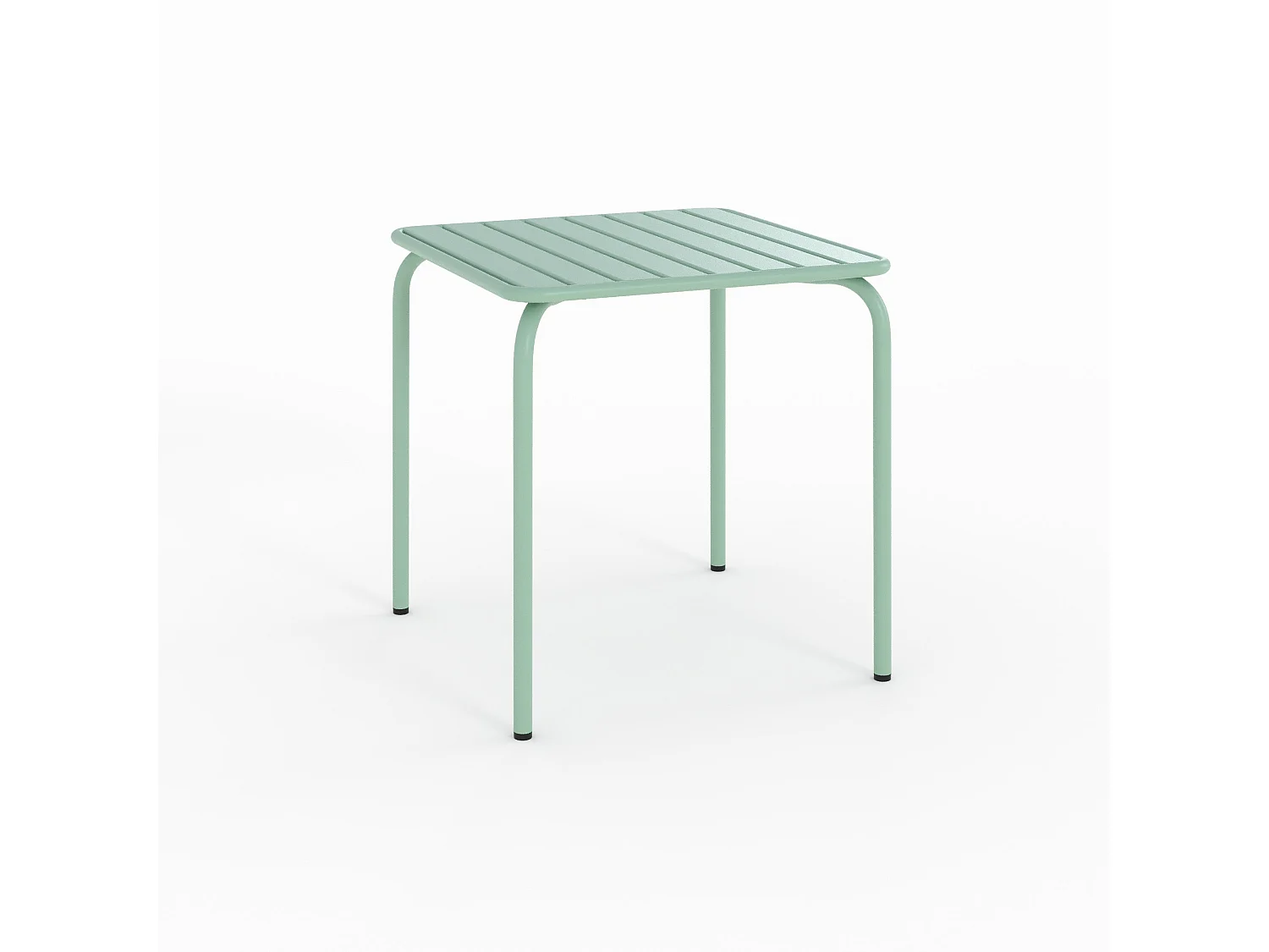 Table et chaises de jardin en métal vert 2 personnes - Yumi
